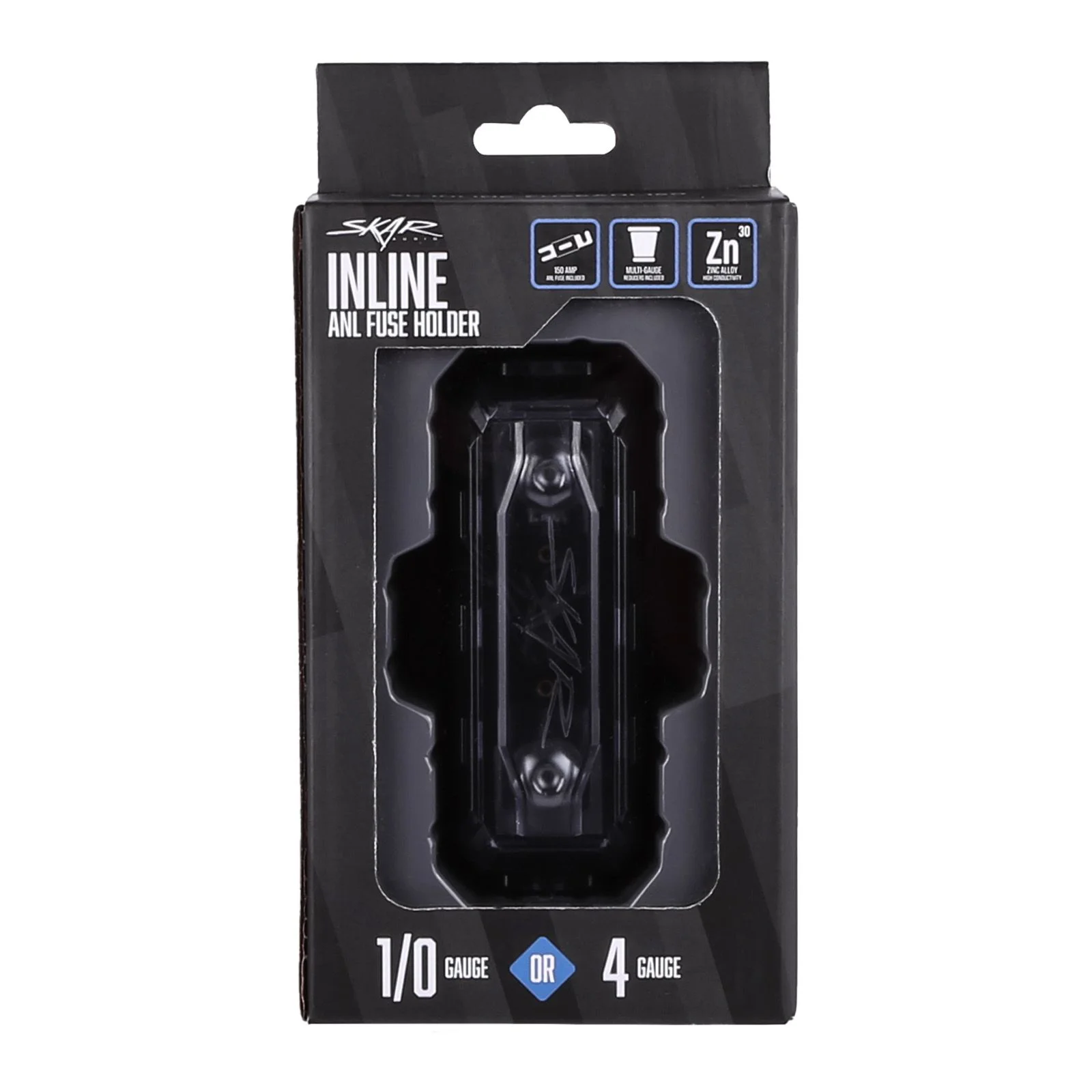 Skar Audio SK-INLINE-FUSEANL150 | 1/0 or 4 Gauge Inline ANL Fuse Holder - 150 Amp ANL Fuse