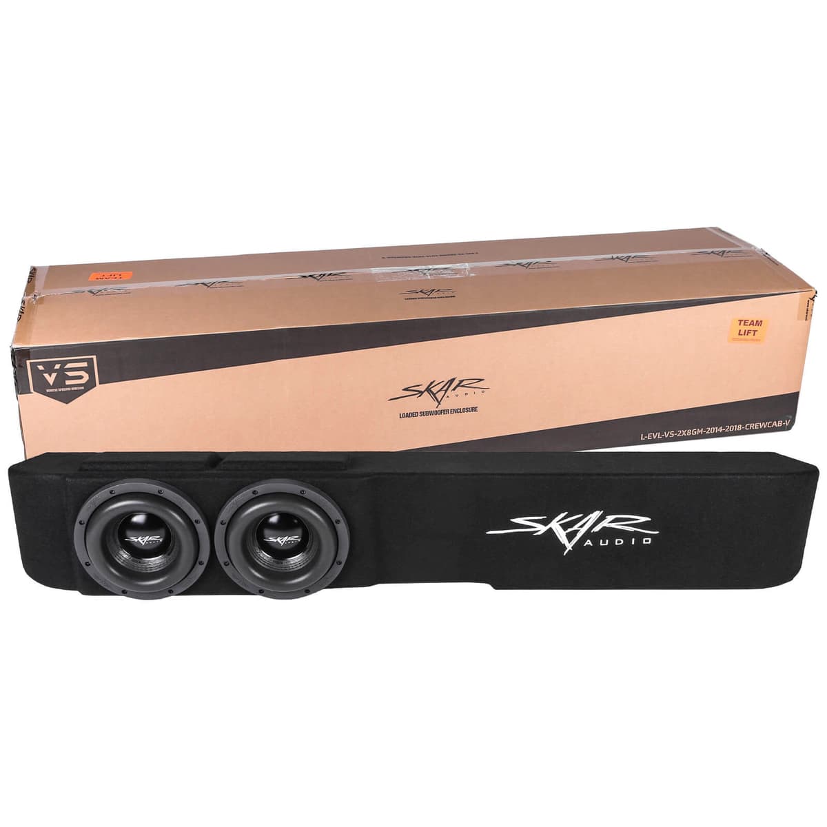 Skar Audio Dual 12" 1,600W Max Power Loaded Subwoofer Enclosure Compatible with 2014-2018 Chevy Silverado & GMC Sierra Crew Cab Trucks