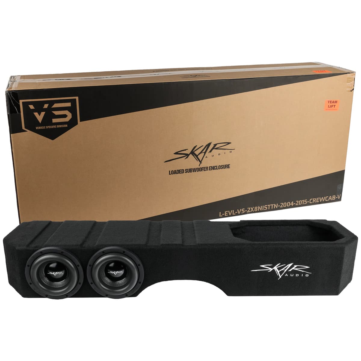 Skar Audio Dual 12" 1,600W Max Power Loaded Subwoofer Enclosure Compatible with 2004-2015 Nissan Titan Crew Cab Trucks