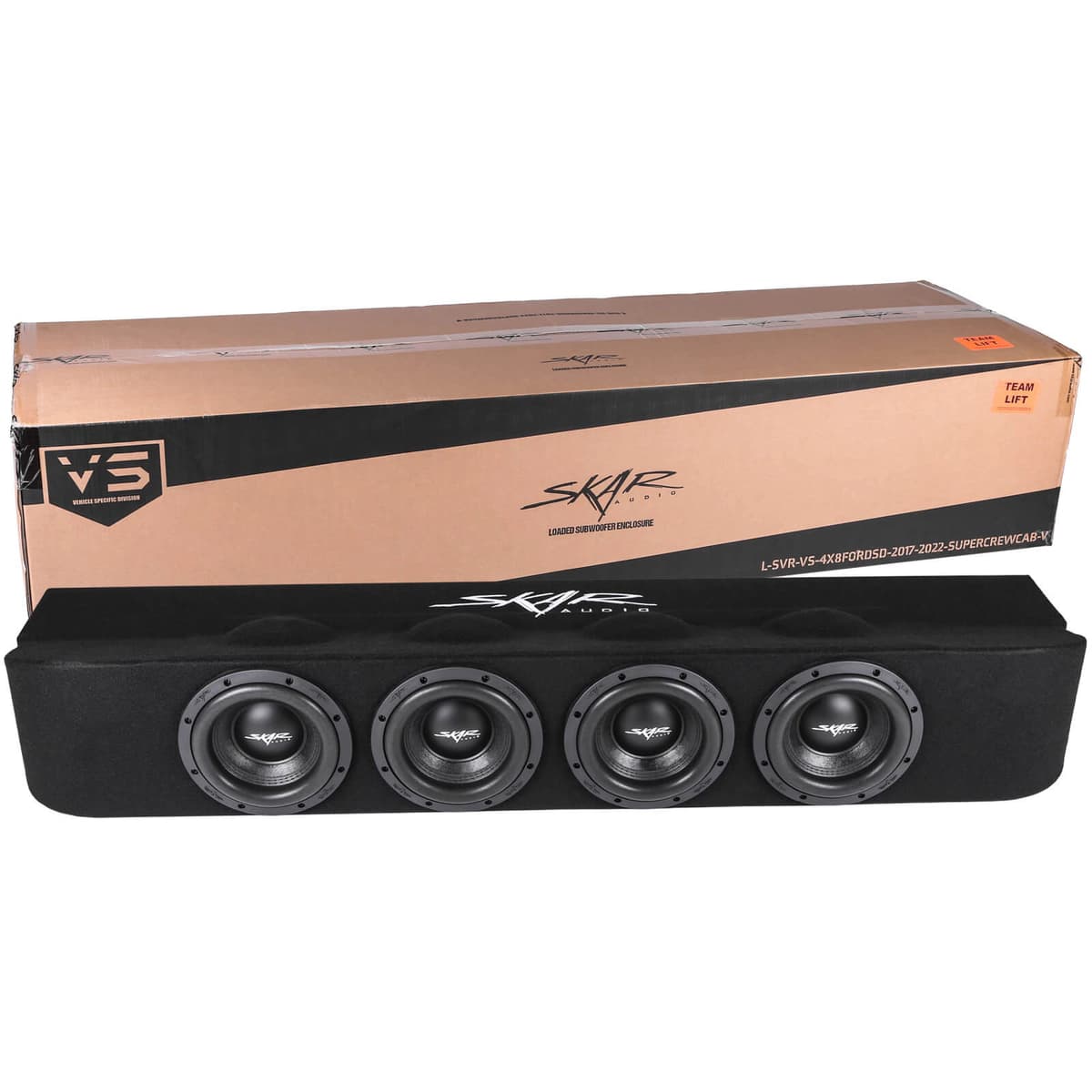 Skar Audio Quad 8" 3,200W Max Power Loaded Subwoofer Enclosure Compatible with 2017-2025 Ford Super Duty (F-250/350/450) SuperCrew Cab Trucks