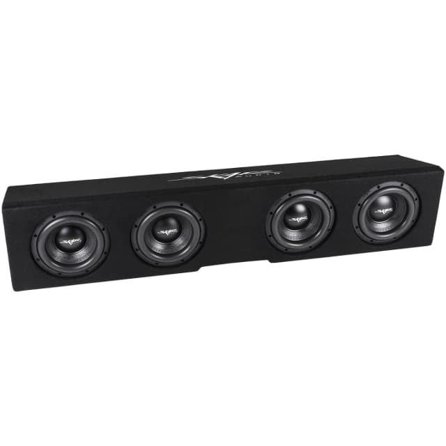 Quad 8" 3200W Max Power Loaded Ported Subwoofer Enclosure Compatible with 2019-2025 Chevy Silverado & GMC Sierra Crew Cab Trucks