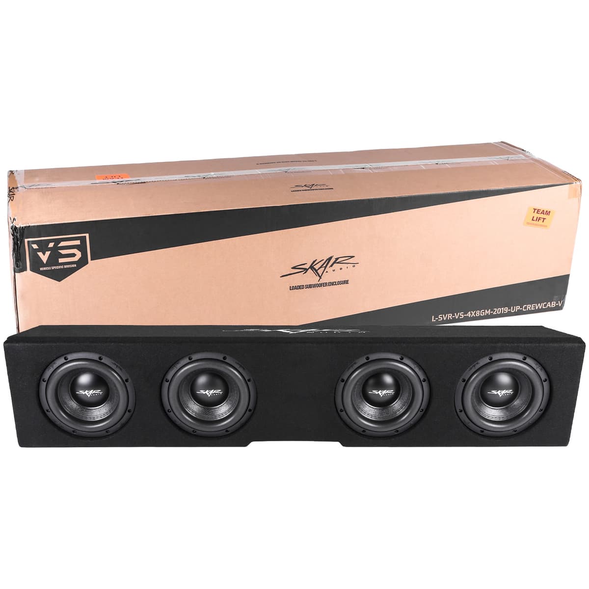 Skar Audio Quad 8" 3200W Max Power Loaded Ported Subwoofer Enclosure Compatible with 2019-2025 Chevy Silverado & GMC Sierra Crew Cab Trucks