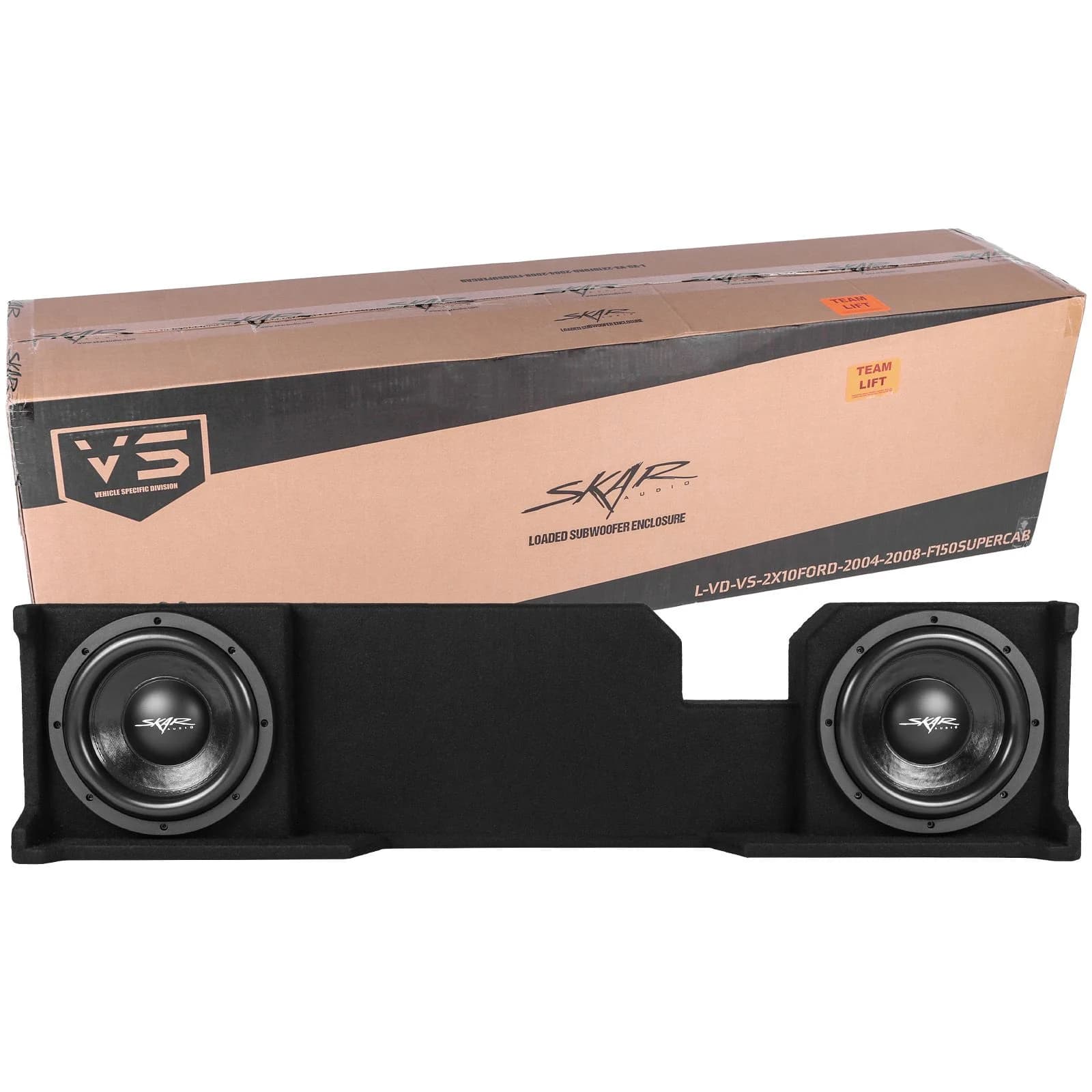Skar Audio Dual 10" 1,600W Max Power Loaded Subwoofer Enclosure Compatible with 2004-2008 Ford F-150 Super Cab Trucks