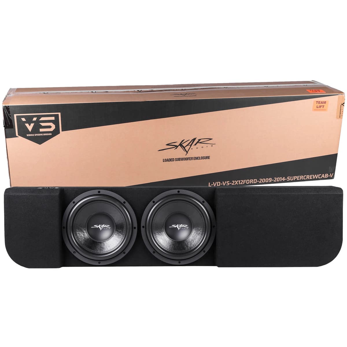 Skar Audio Dual 12" 1,600W Max Power Loaded Ported Subwoofer Enclosure Compatible with 2009-2014 Ford F-150 Super Crew Cab Trucks