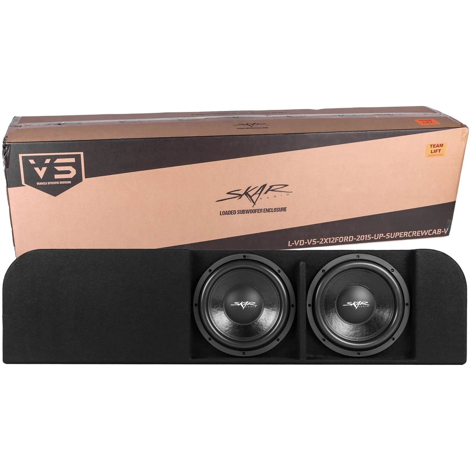 Skar Audio Dual 12" 1,600W Max Power Loaded Subwoofer Enclosure Compatible with 2015-2026 Ford F-150 Super Crew Cab Trucks