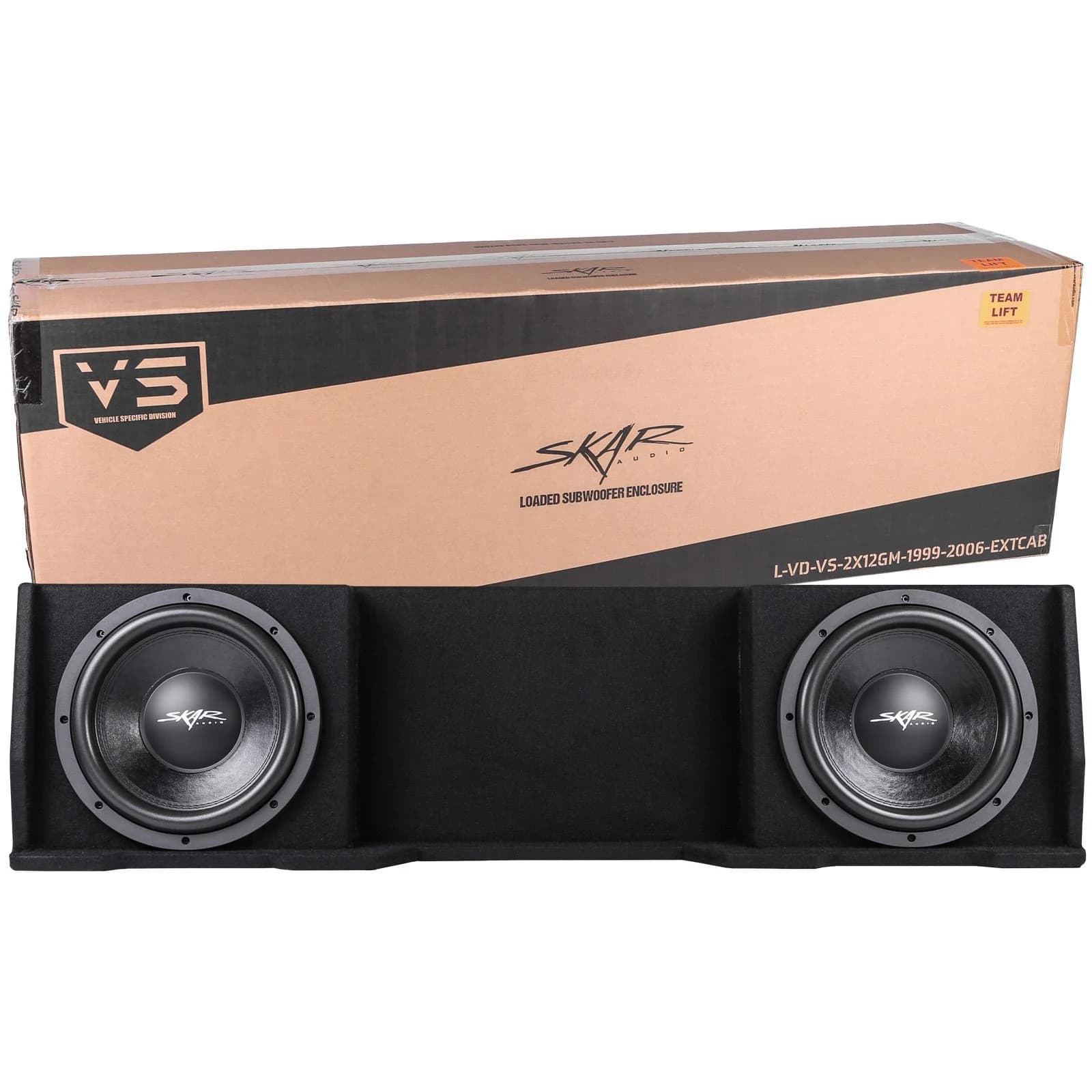 Skar Audio Dual 12" 1,600W Max Power Loaded Subwoofer Enclosure Compatible with 1999-2006 Chevrolet Silverado/GMC Sierra Extended Cab Trucks