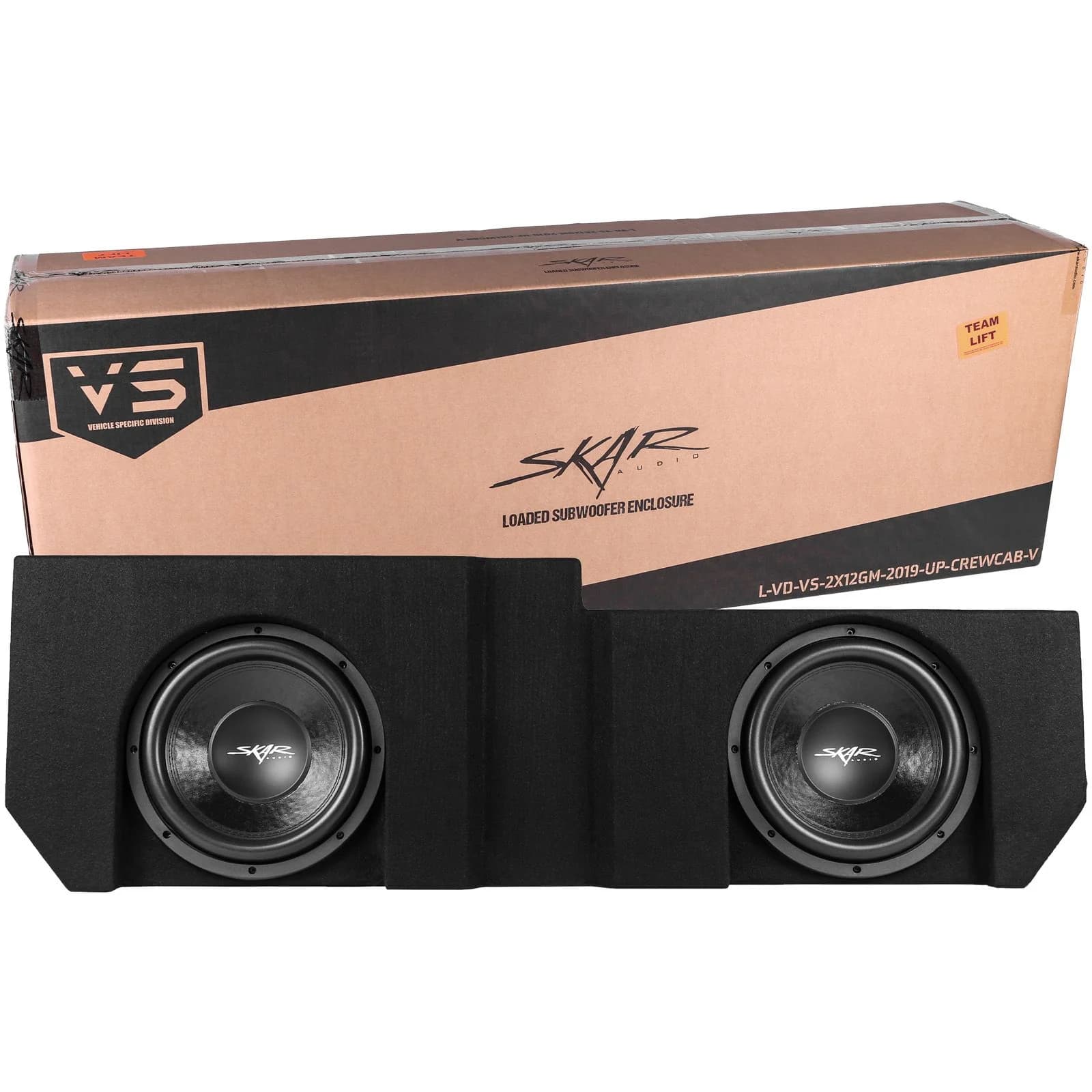 Skar Audio Quad 8" 3200W Max Power Loaded Ported Subwoofer Enclosure Compatible with 2019-2025 Chevy Silverado & GMC Sierra Crew Cab Trucks