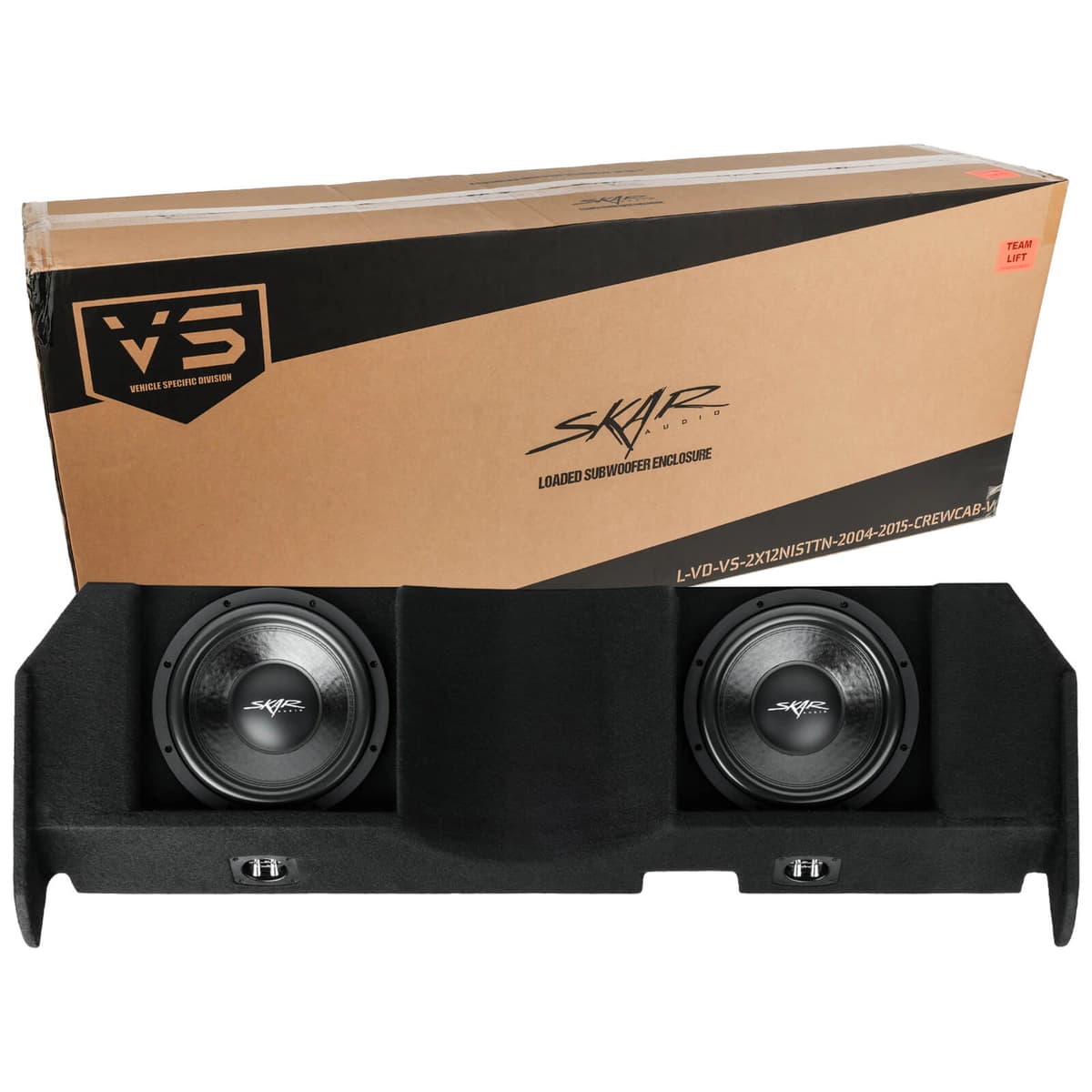 Skar Audio Dual 12" 1,600W Max Power Loaded Subwoofer Enclosure Compatible with 2004-2015 Nissan Titan Crew Cab Trucks