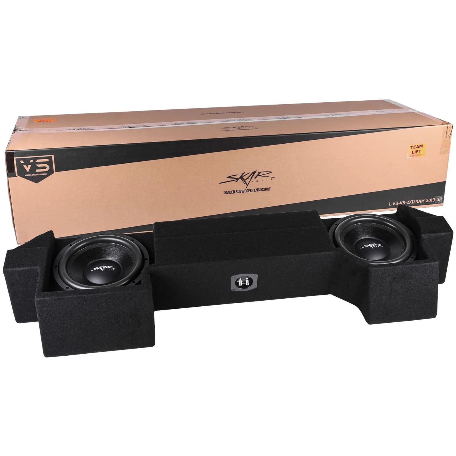 Skar Audio Dual 12" 1,600W Max Power Loaded Subwoofer Enclosure Compatible with 2019-2025 Ram 1500 (5th Gen) Crew Cab Trucks