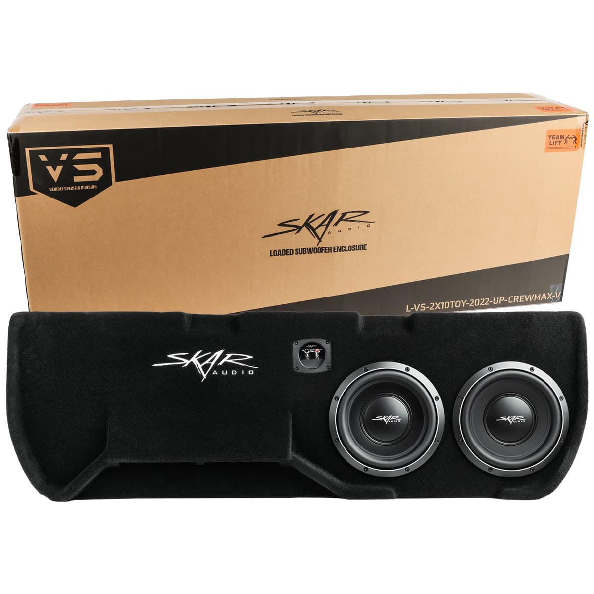 Skar Audio Dual 10" 2,000W Max Power Loaded Ported Subwoofer Enclosure Compatible with 2022-2025 Toyota Tundra CrewMax Cab Trucks