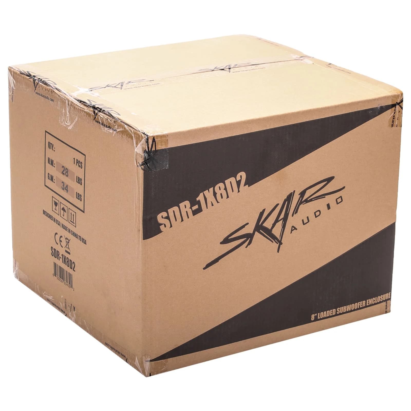 Skar Audio SDR-1X8D2 | Single 8" 700 Watt SDR Series Loaded Vented Subwoofer Enclosure