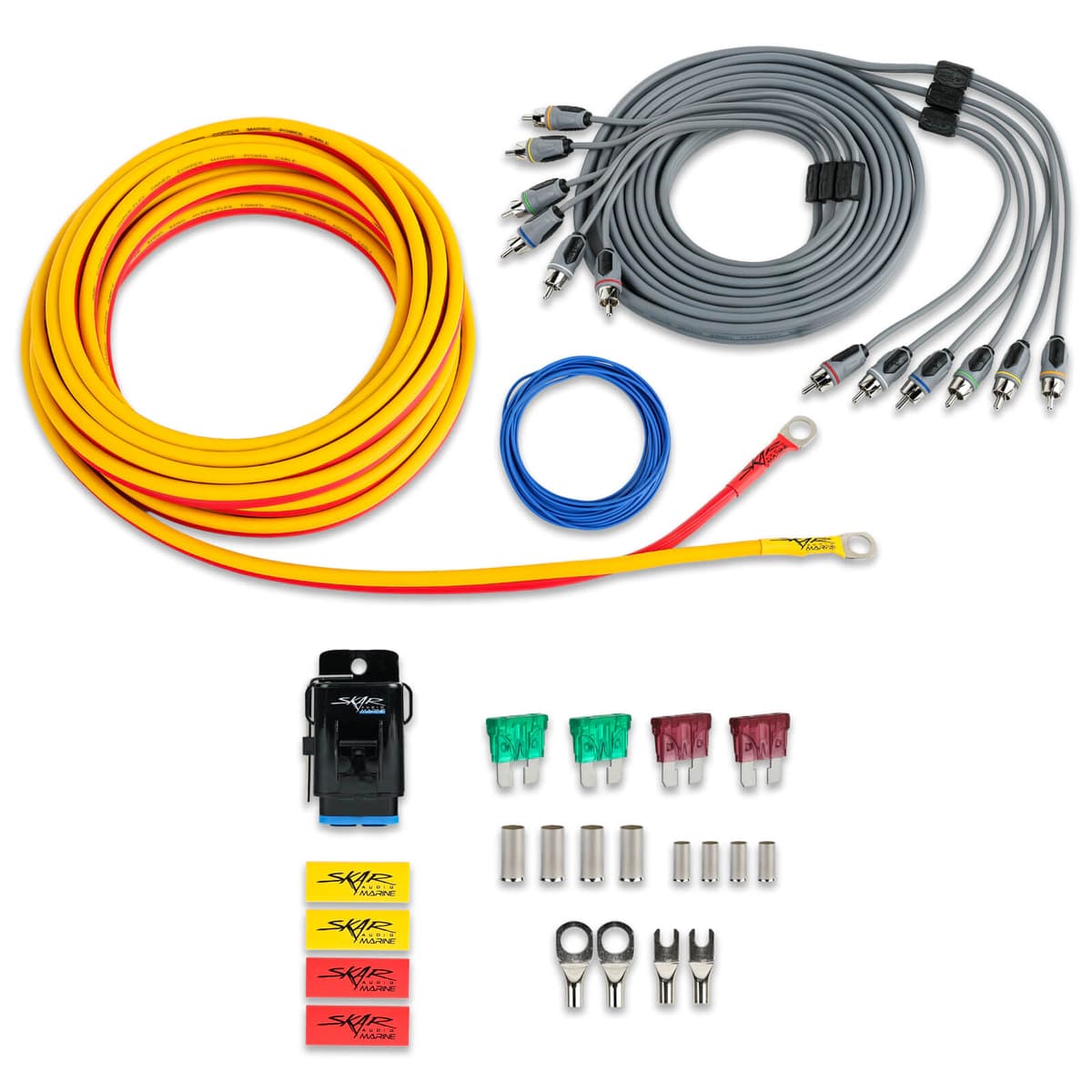 SKM8GAOFC | 8 Gauge - 800 Watt OFC Marine Grade Amplifier Wiring Kit