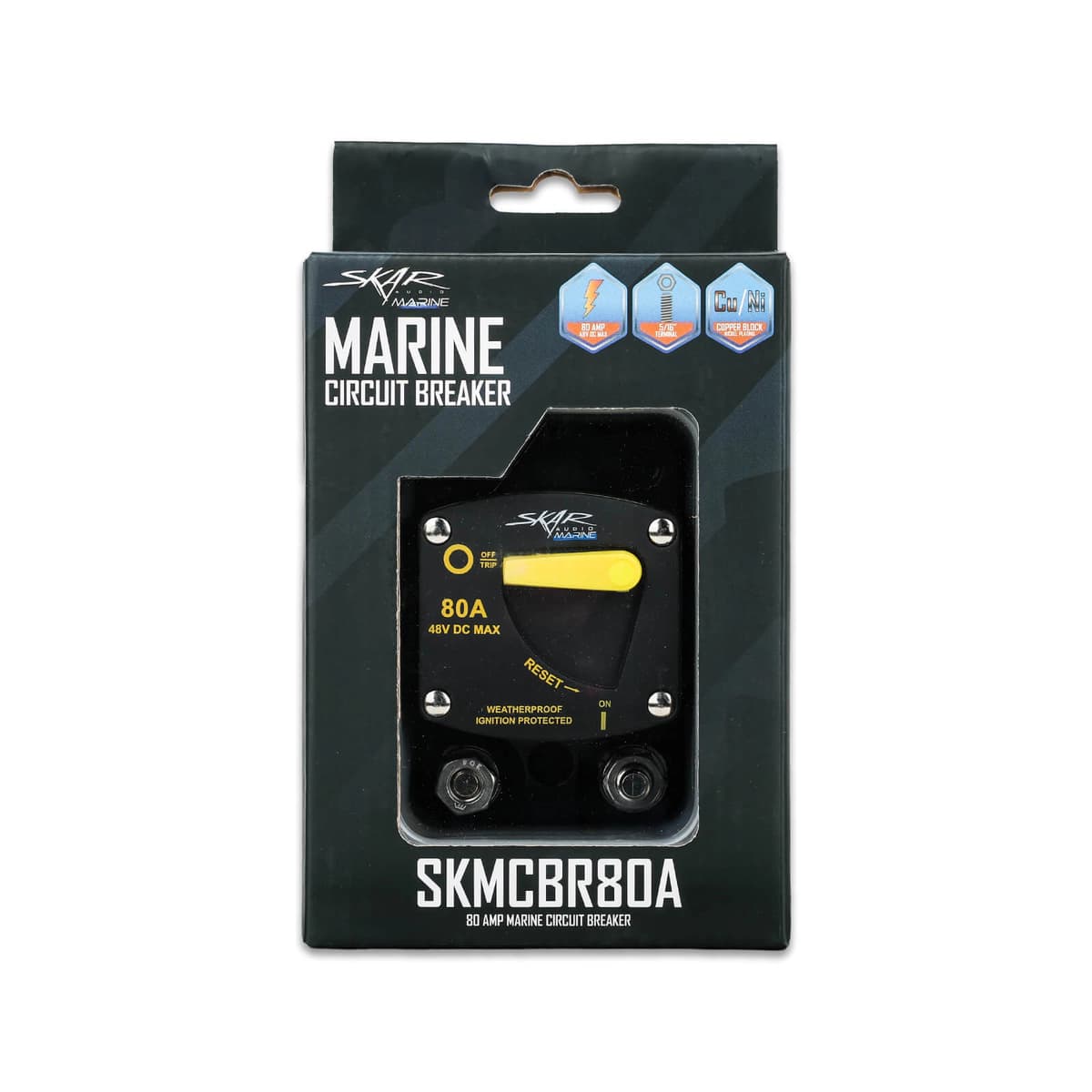 Skar Audio SKMCBR80A | 80 Amp Marine Grade Circuit Breaker
