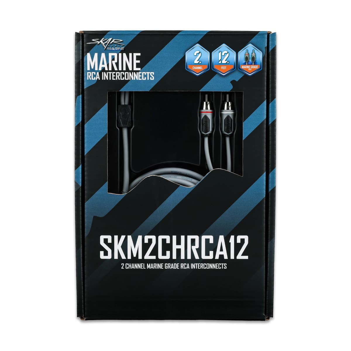 Skar Audio SKM2CHRCA12 | 12 Ft 2-Channel Marine Grade RCA Interconnect Cable