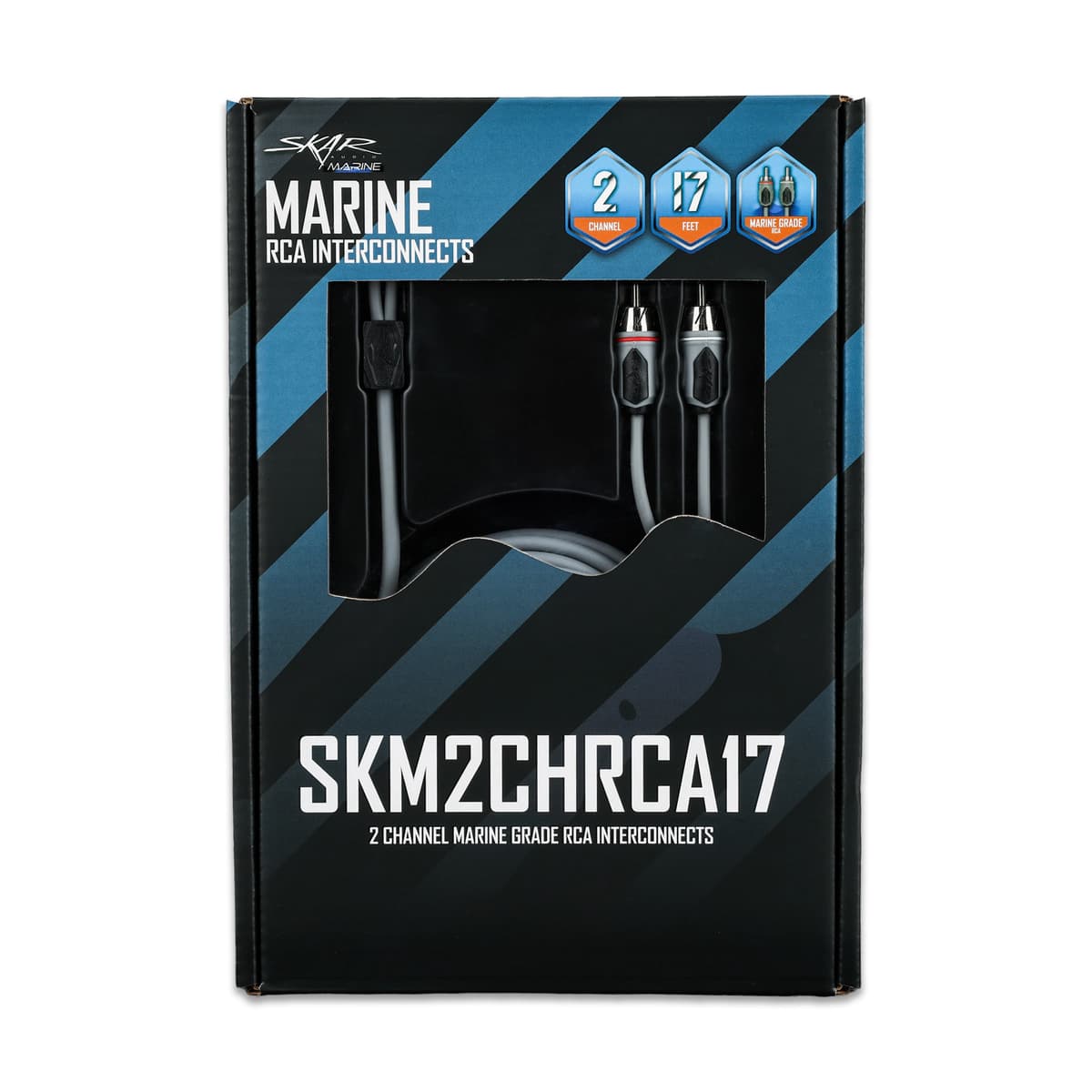 Skar Audio SKM2CHRCA17 | 17 Ft 2-Channel Marine Grade RCA Interconnect Cable