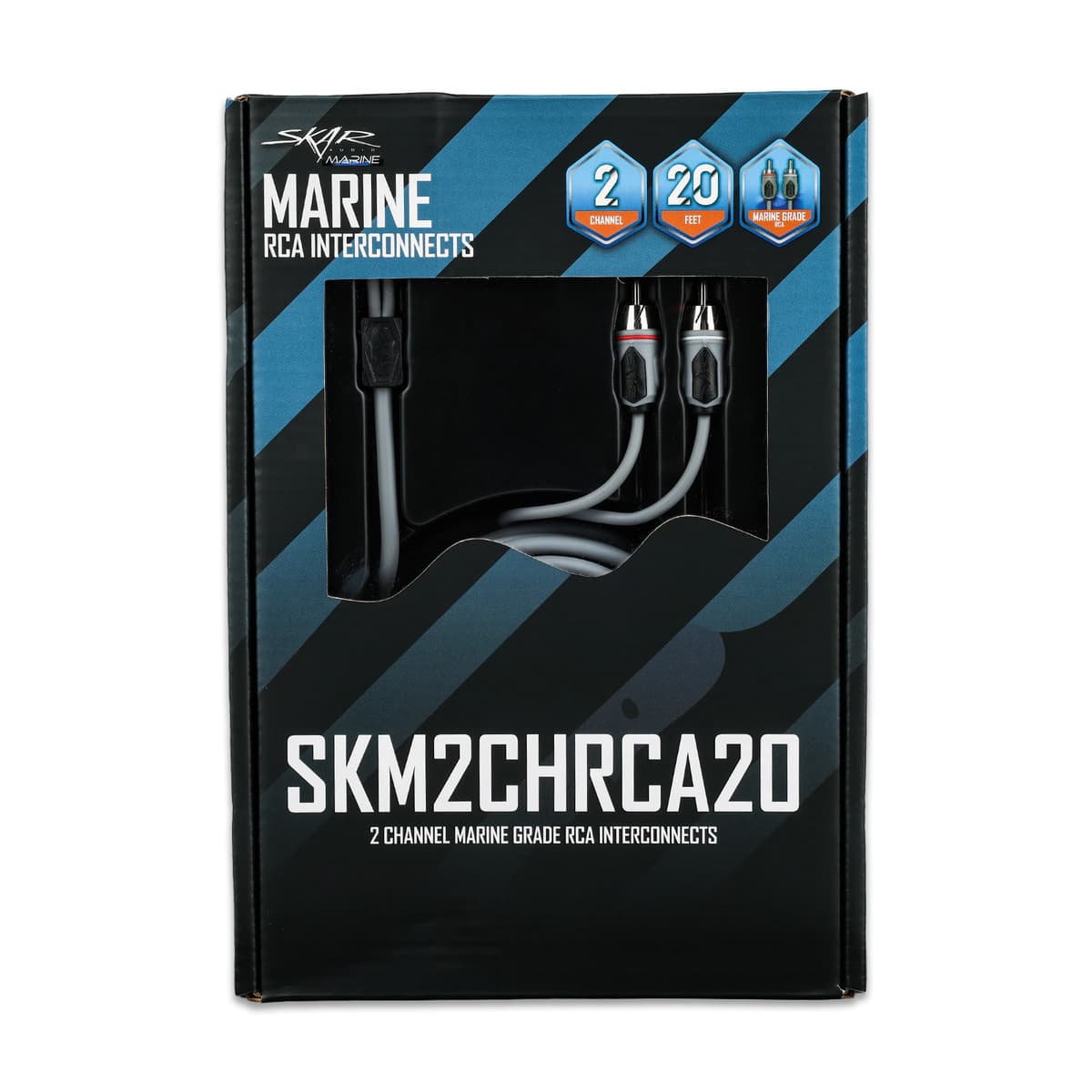 Skar Audio SKM2CHRCA20 | 20 Ft 2-Channel Marine Grade RCA Interconnect Cable