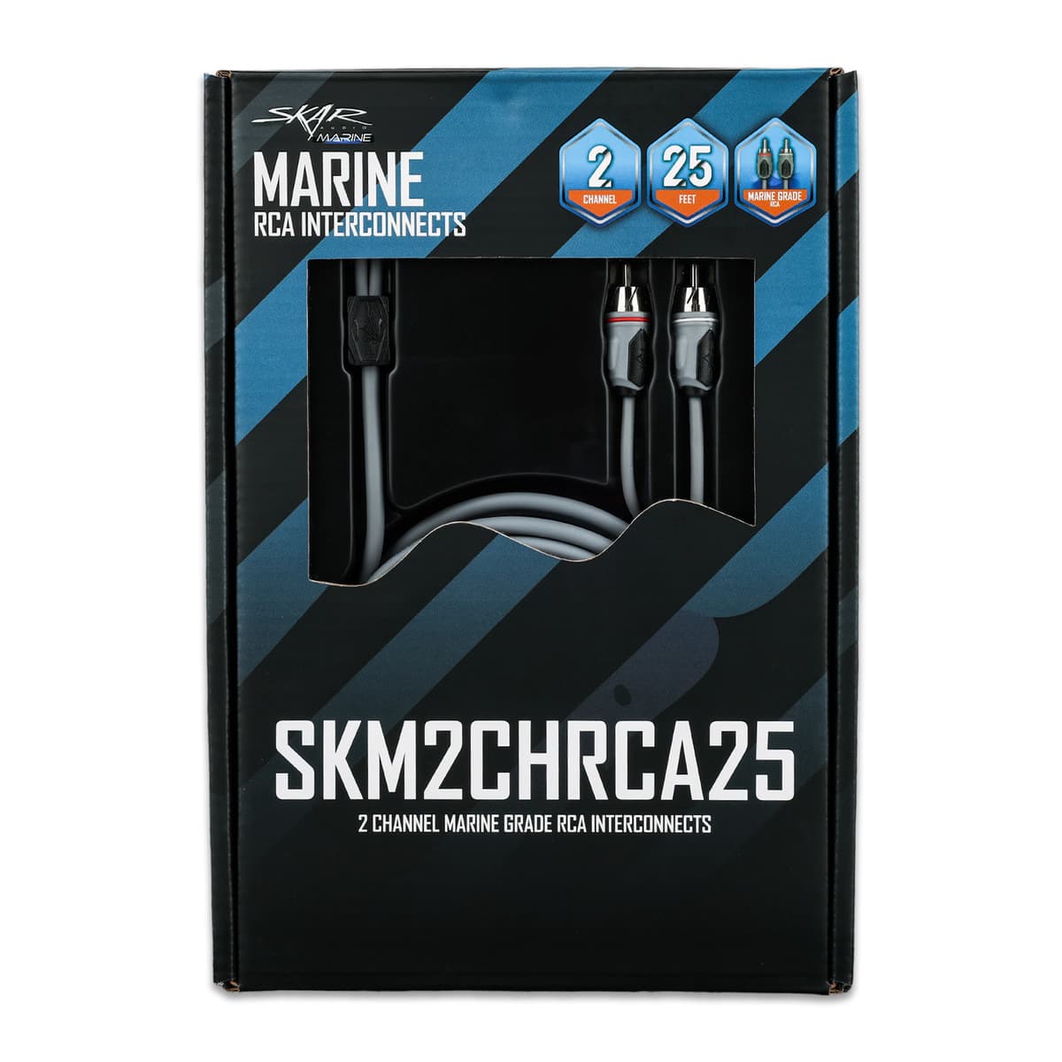 Skar Audio SKM2CHRCA25 | 25 Ft 2-Channel Marine Grade RCA Interconnect Cable