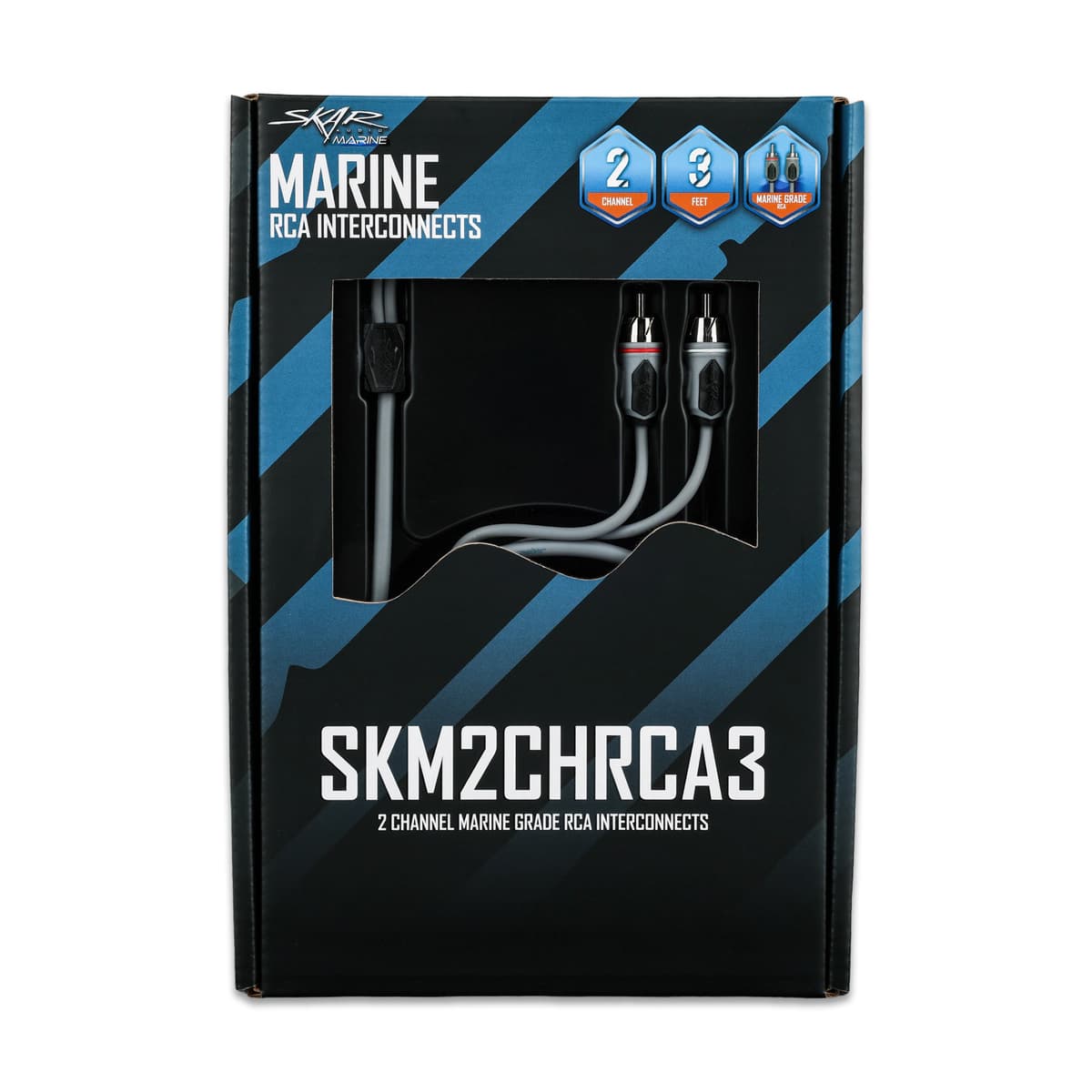 Skar Audio SKM2CHRCA3 | 3 Ft 2-Channel Marine Grade RCA Interconnect Cable