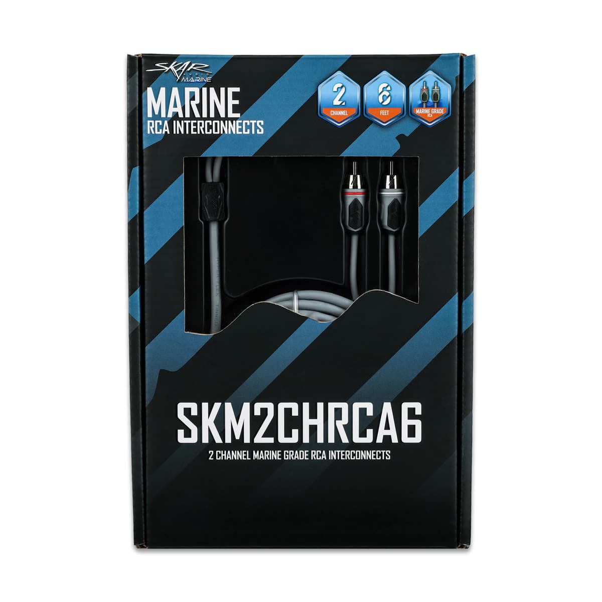 Skar Audio SKM2CHRCA6 | 6 Ft 2-Channel Marine Grade RCA Interconnect Cable