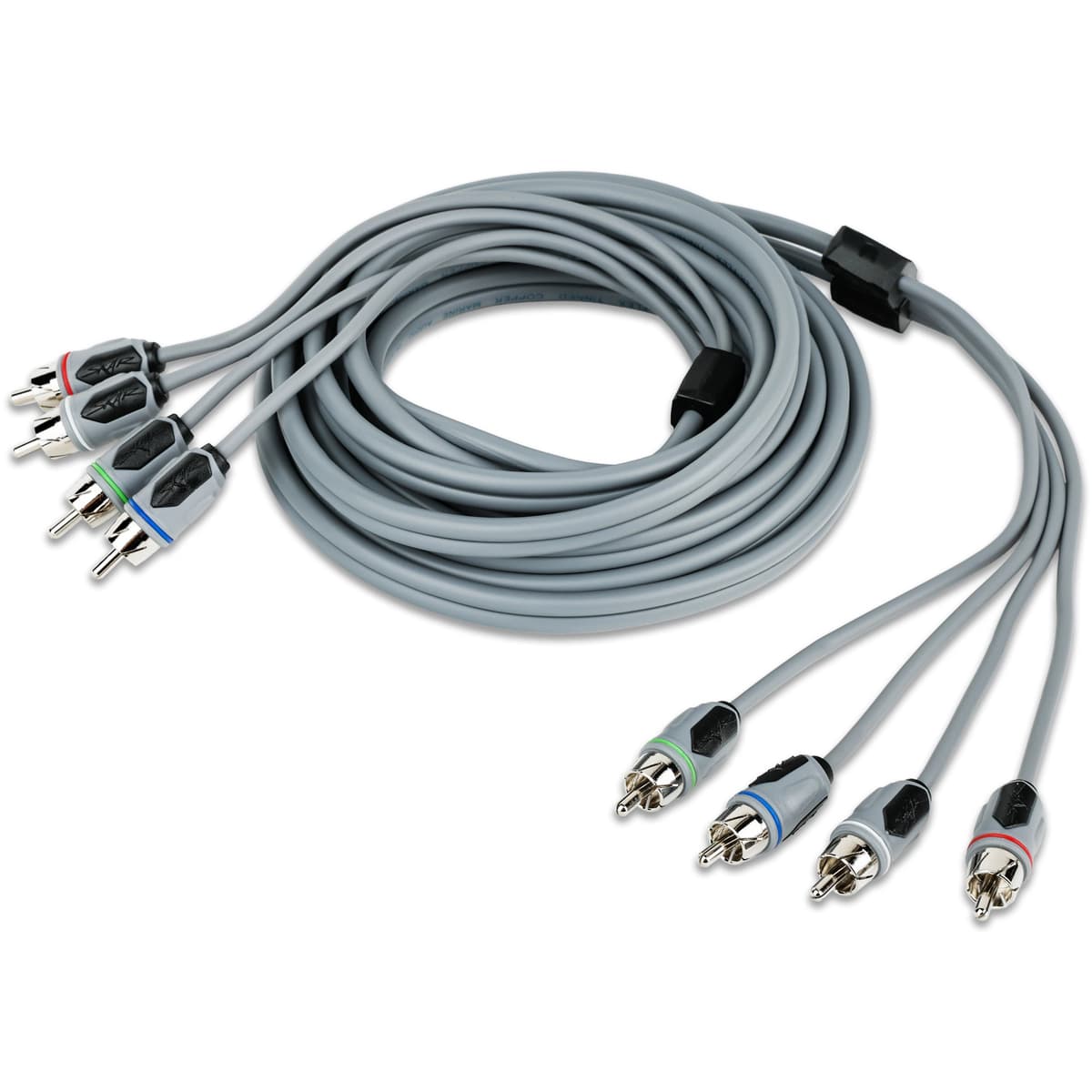 Skar Audio SKM4CHRCA12 | 12 Ft 4-Channel Marine Grade RCA Interconnect Cable