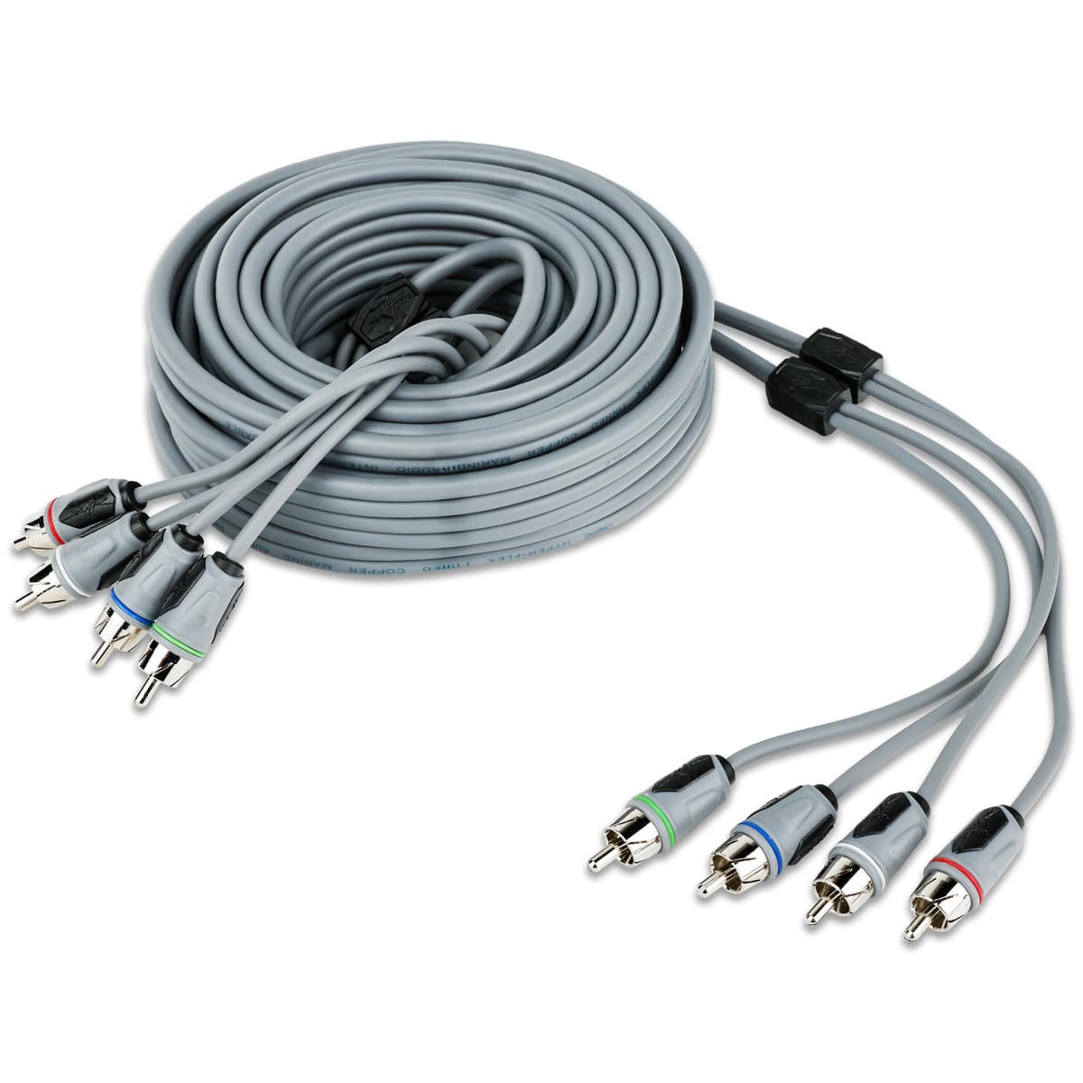 Skar Audio SKM4CHRCA25 | 25 Ft 4-Channel Marine Grade RCA Interconnect Cable