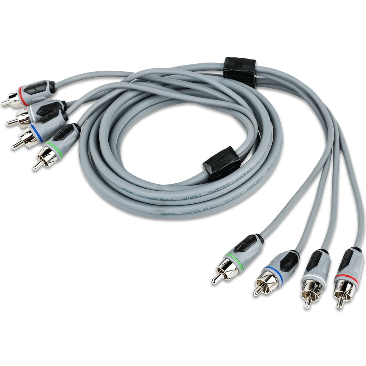 Skar Audio SKM4CHRCA6 | 6 Ft 4-Channel Marine Grade RCA Interconnect Cable