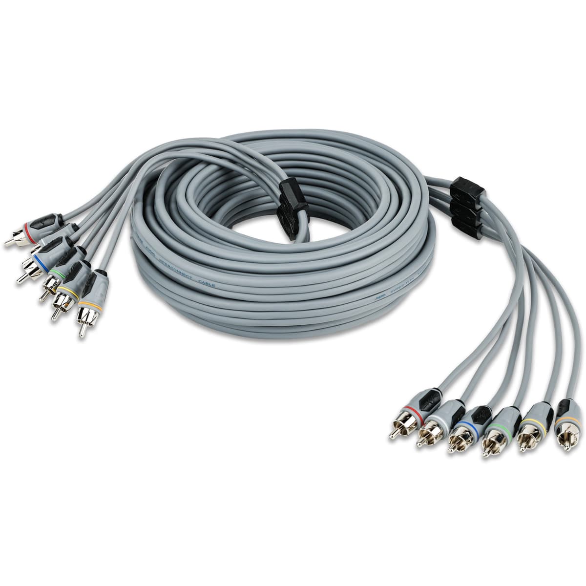 Skar Audio SKM6CHRCA25 | 25 Ft 6-Channel Marine Grade RCA Interconnect Cable