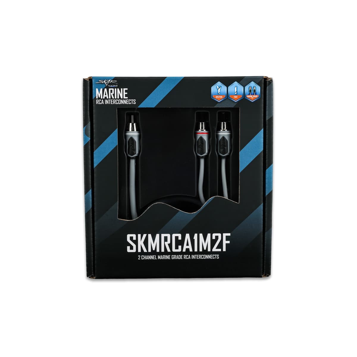 Skar Audio SKMRCA1M2F | 1-Male to 2-Female Marine Grade RCA Y-Adapter Cable