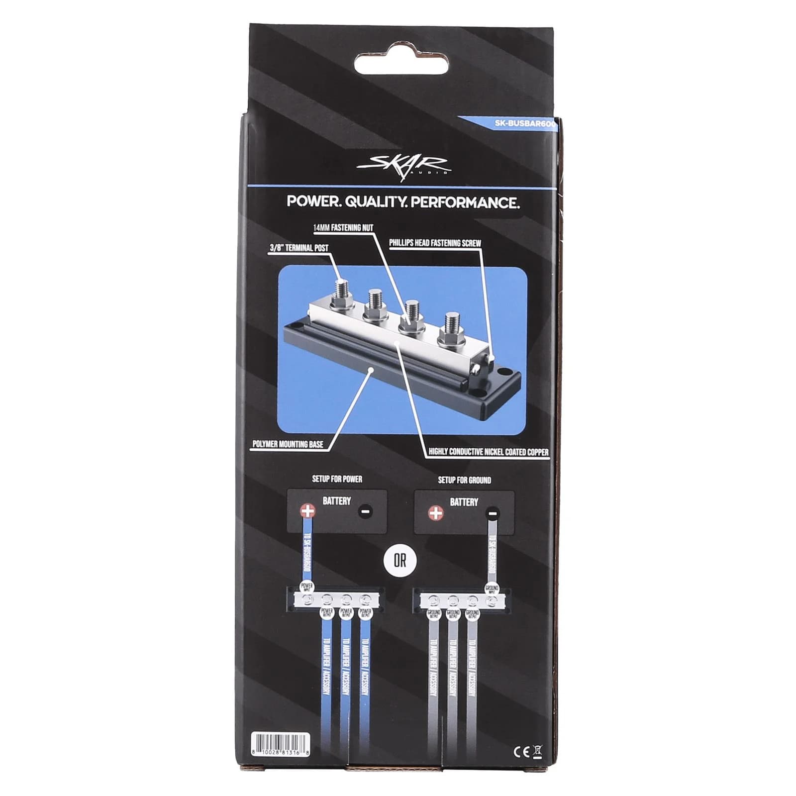Skar Audio SK-BUSBAR600 | 600A Power/Ground Distribution Busbar