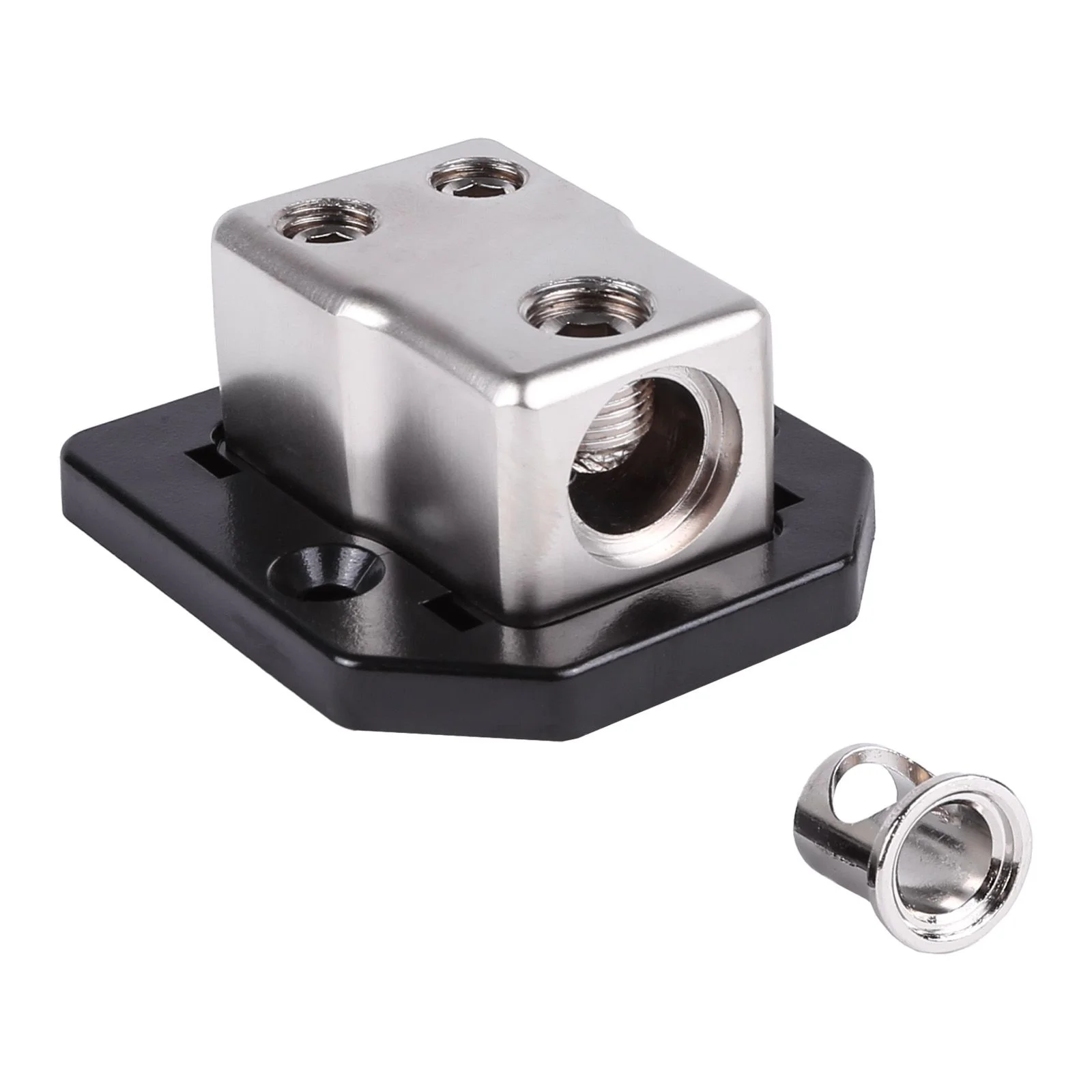 Skar Audio SK-DIST-BLK1 | Single 0/4 Gauge to Dual 4/8 Gauge Power Distribution Block