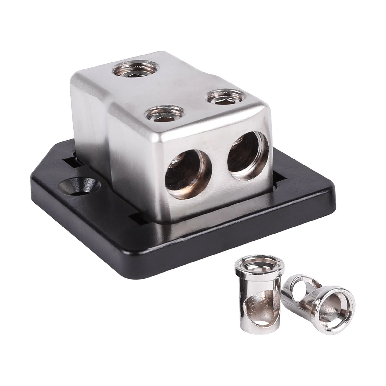 Skar Audio SK-DIST-BLK1 | Single 0/4 Gauge to Dual 4/8 Gauge Power Distribution Block