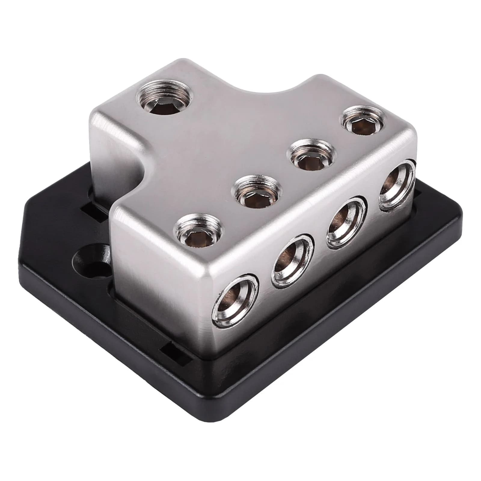 Skar Audio SK-DIST-BLK1 | Single 0/4 Gauge to Dual 4/8 Gauge Power Distribution Block