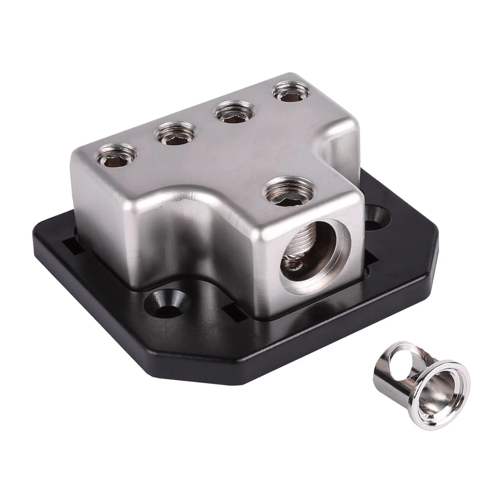 Skar Audio SK-DIST-BLK1 | Single 0/4 Gauge to Dual 4/8 Gauge Power Distribution Block