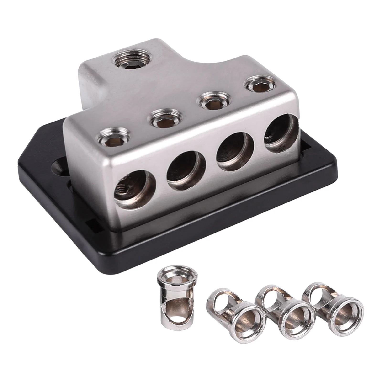 Skar Audio SK-DIST-BLK1 | Single 0/4 Gauge to Dual 4/8 Gauge Power Distribution Block