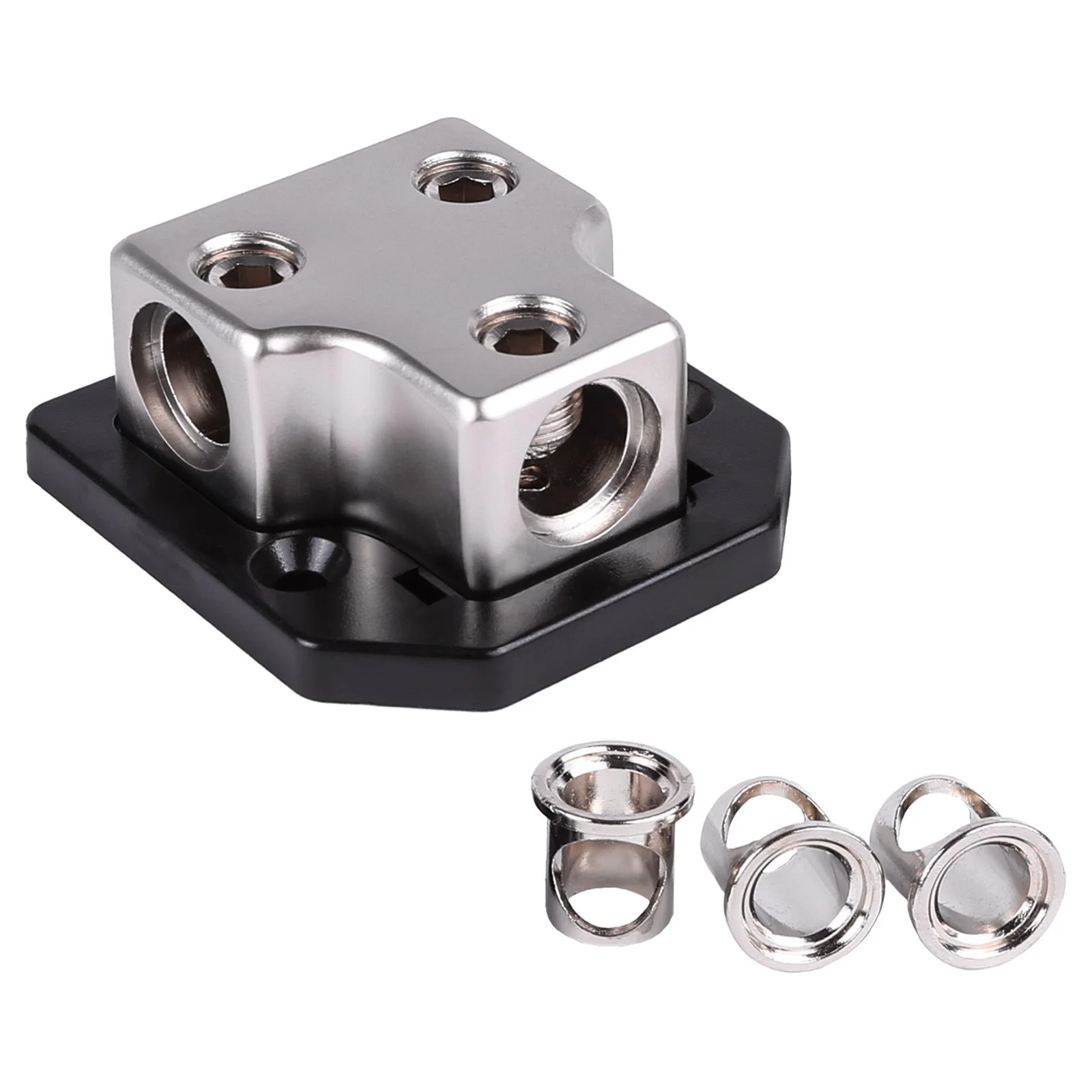 Skar Audio SK-DIST-BLK1 | Single 0/4 Gauge to Dual 4/8 Gauge Power Distribution Block