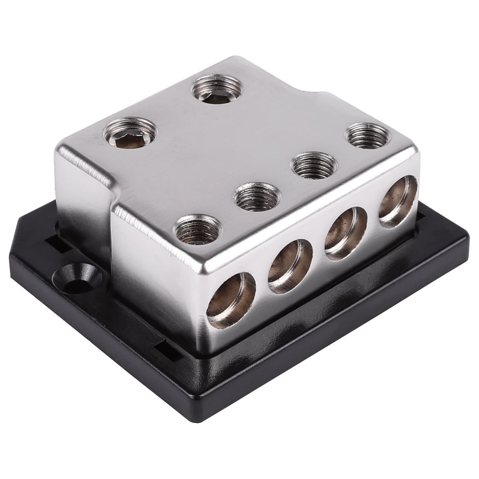 Skar Audio SK-DIST-BLK1 | Single 0/4 Gauge to Dual 4/8 Gauge Power Distribution Block