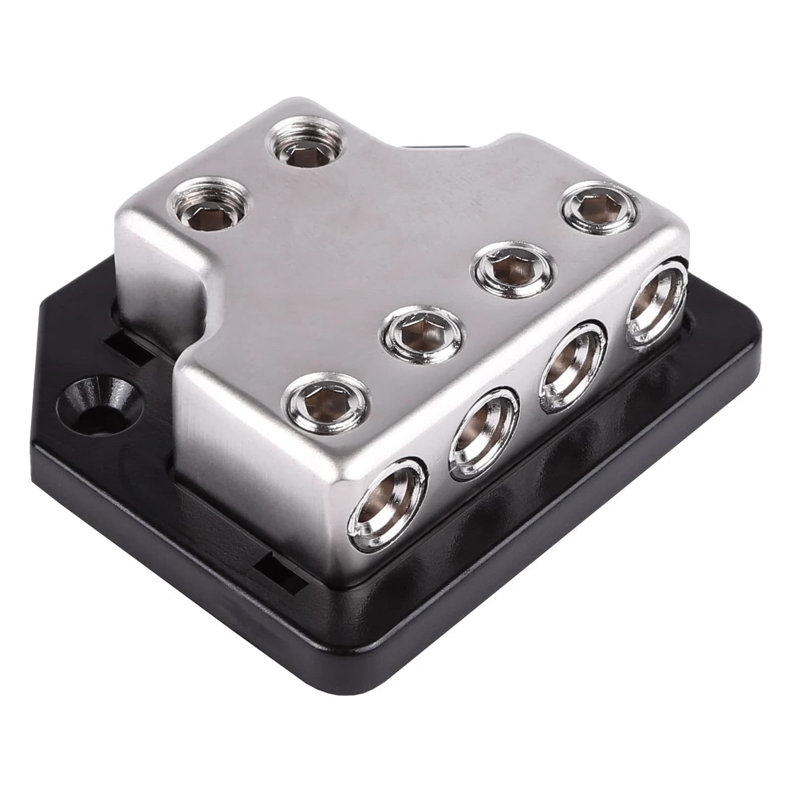 Skar Audio SK-DIST-BLK1 | Single 0/4 Gauge to Dual 4/8 Gauge Power Distribution Block