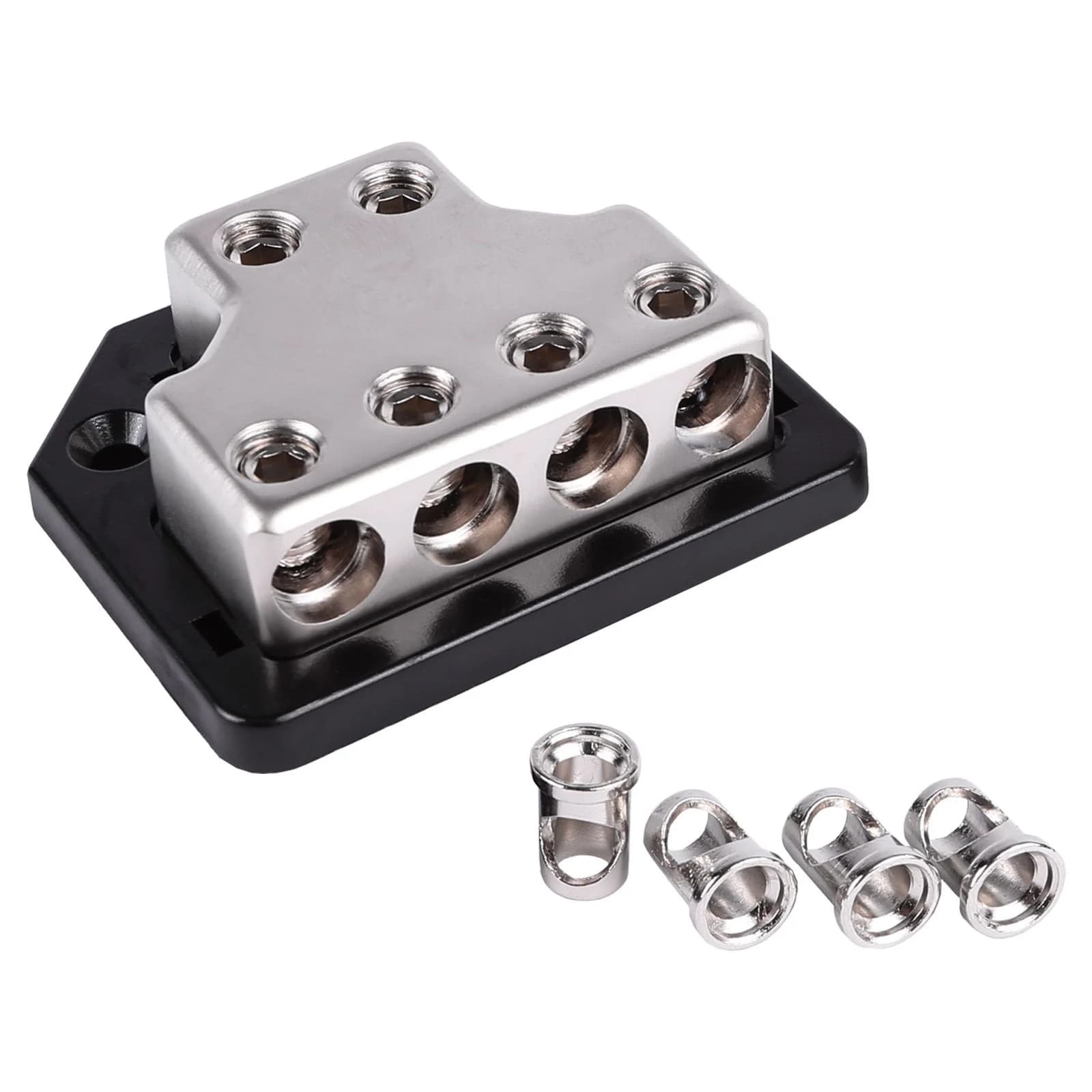 Skar Audio SK-DIST-BLK1 | Single 0/4 Gauge to Dual 4/8 Gauge Power Distribution Block
