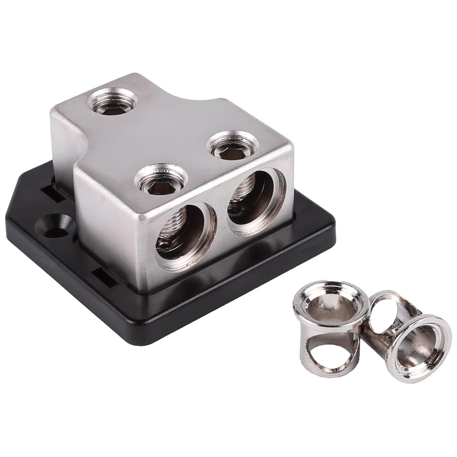 Skar Audio SK-DIST-BLK1 | Single 0/4 Gauge to Dual 4/8 Gauge Power Distribution Block