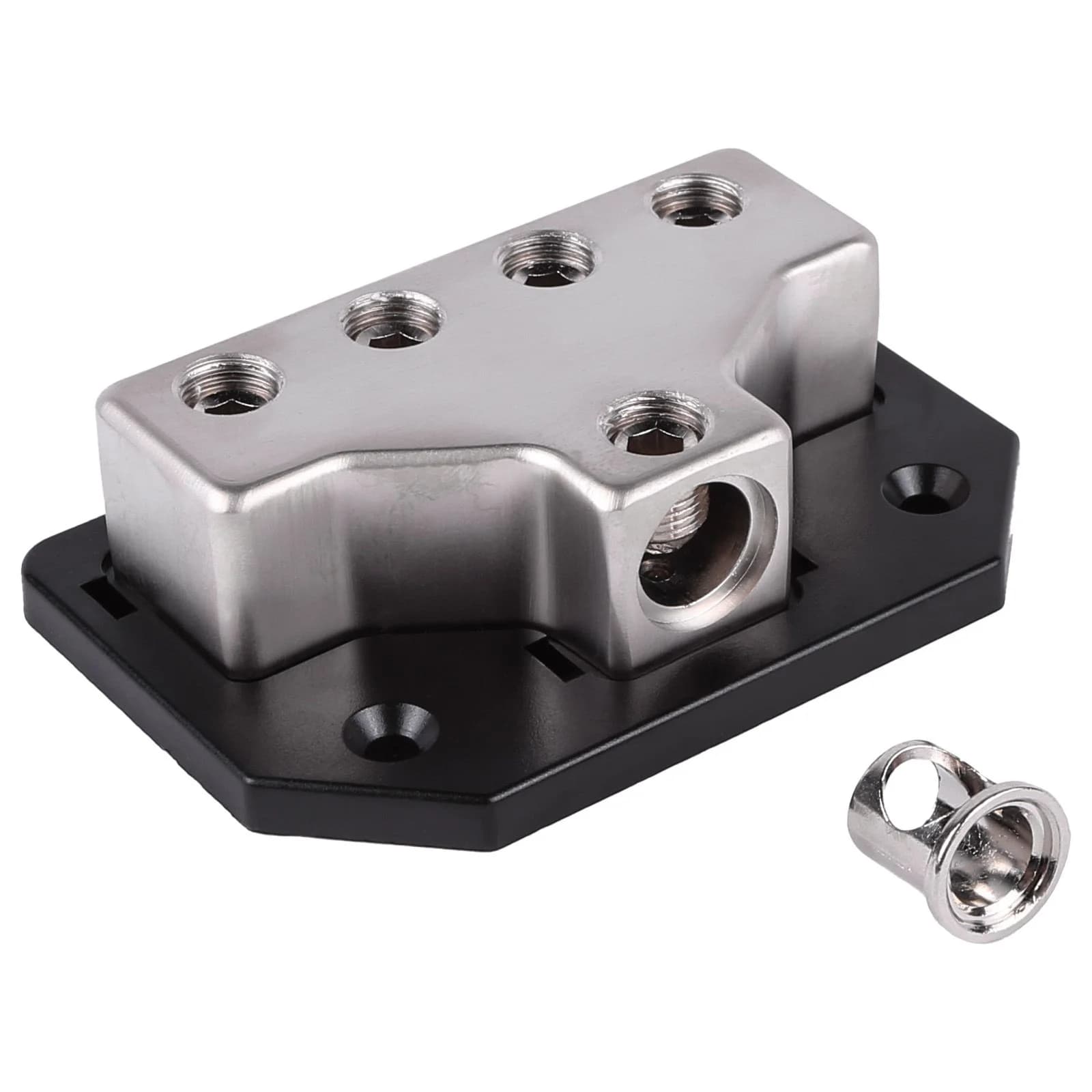 Skar Audio SK-DIST-BLK1 | Single 0/4 Gauge to Dual 4/8 Gauge Power Distribution Block