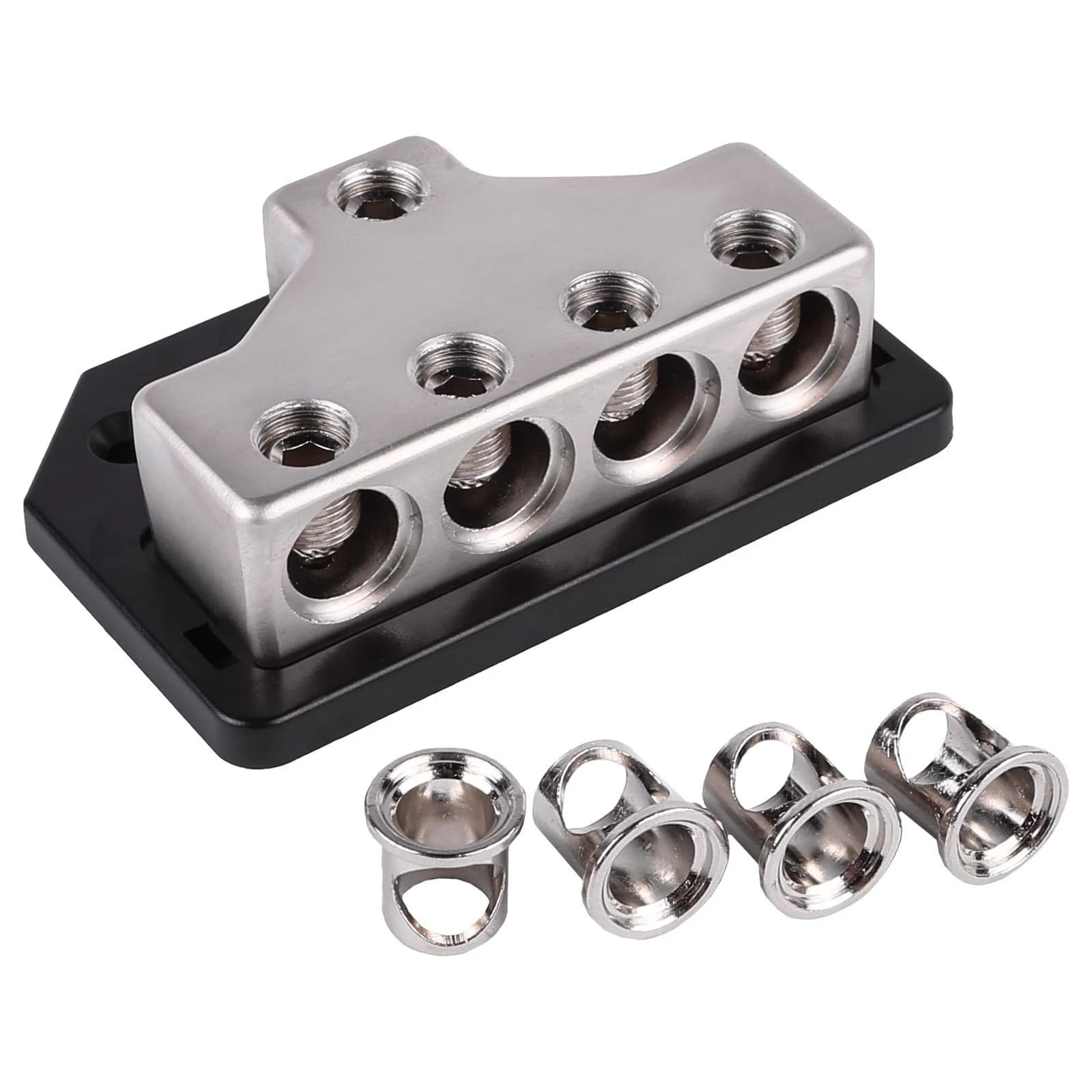 Skar Audio SK-DIST-BLK1 | Single 0/4 Gauge to Dual 4/8 Gauge Power Distribution Block