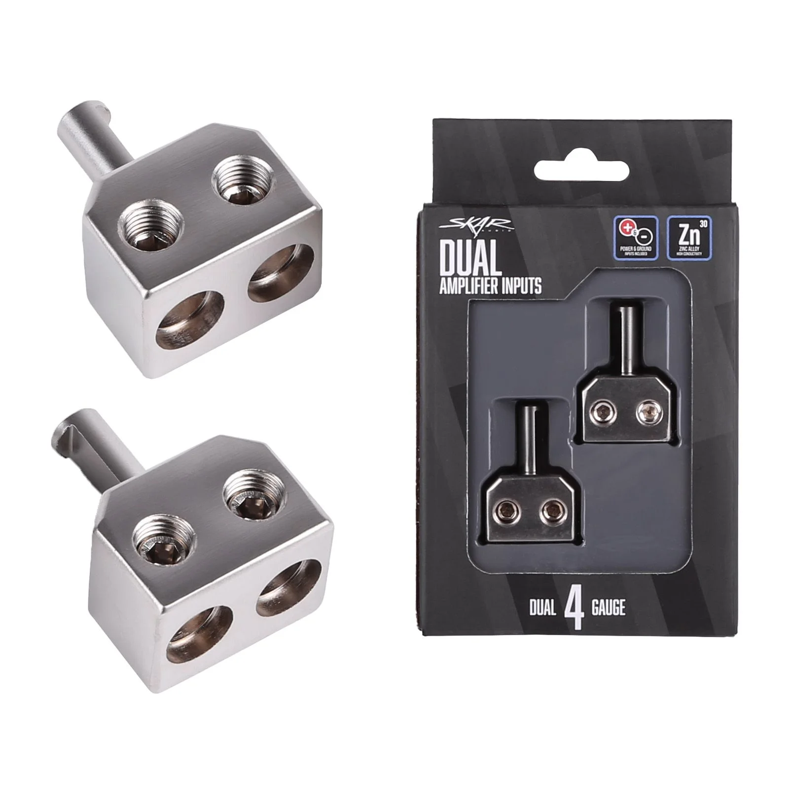 Skar Audio SK-DUAL0GA-AMPIN | Dual 1/0 Gauge to 1/0 Gauge Amplifier Input Adapters