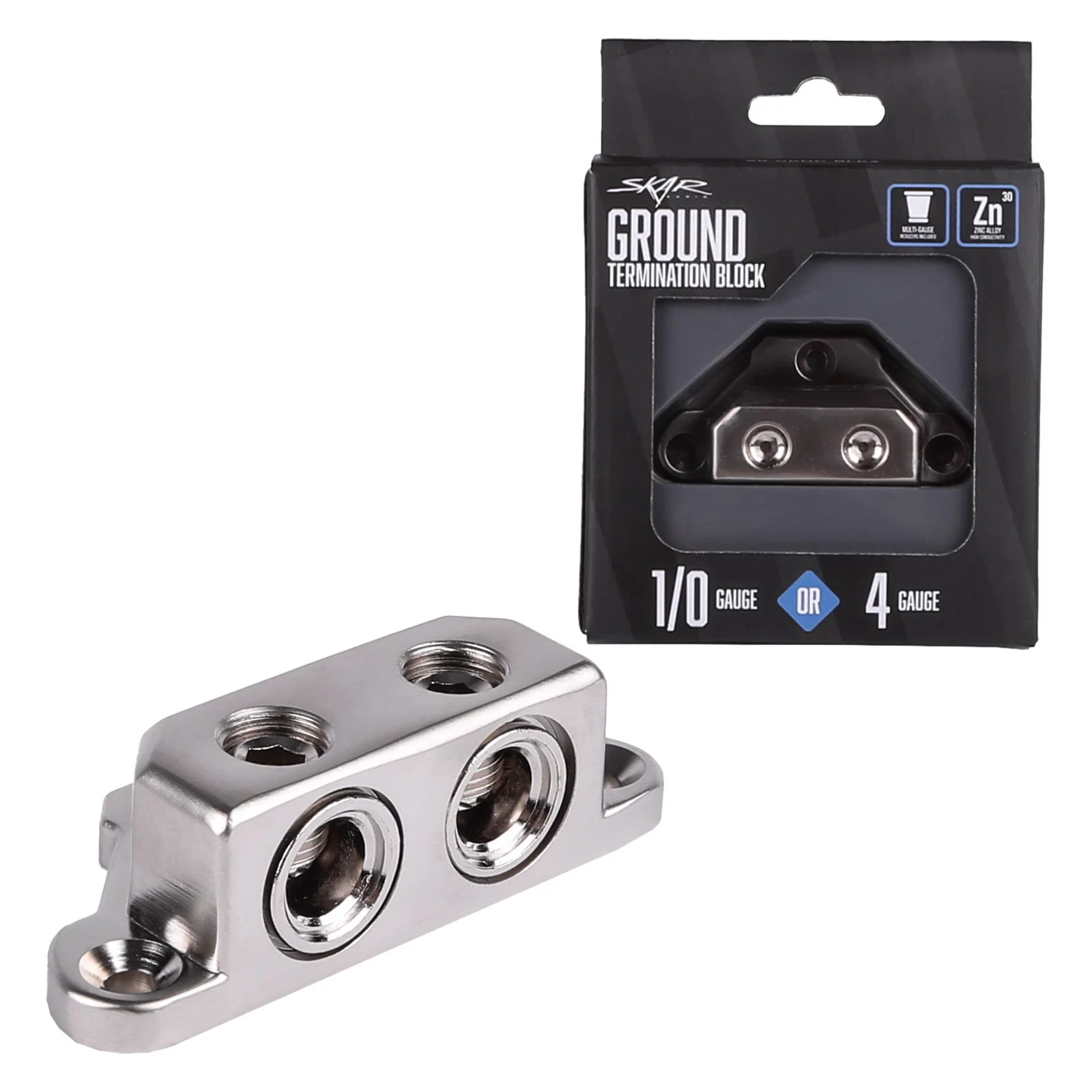 Skar Audio SK-GRND-BLK1 | Single 1/0 or 4 Gauge Ground Termination Block