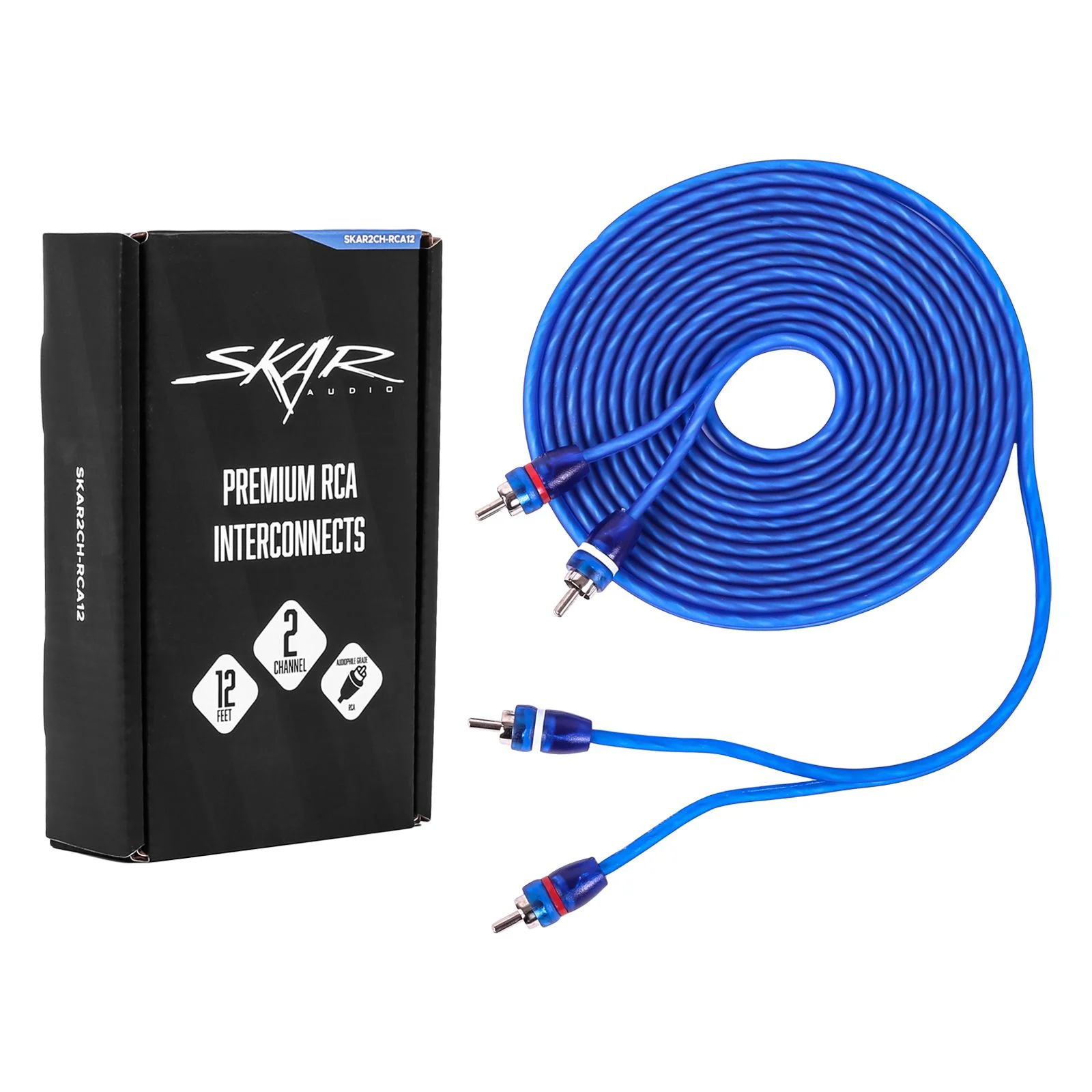 Skar Audio SKAR2CH-RCA12 | 12 Ft 2-Channel Twisted Pair RCA Interconnect Cable