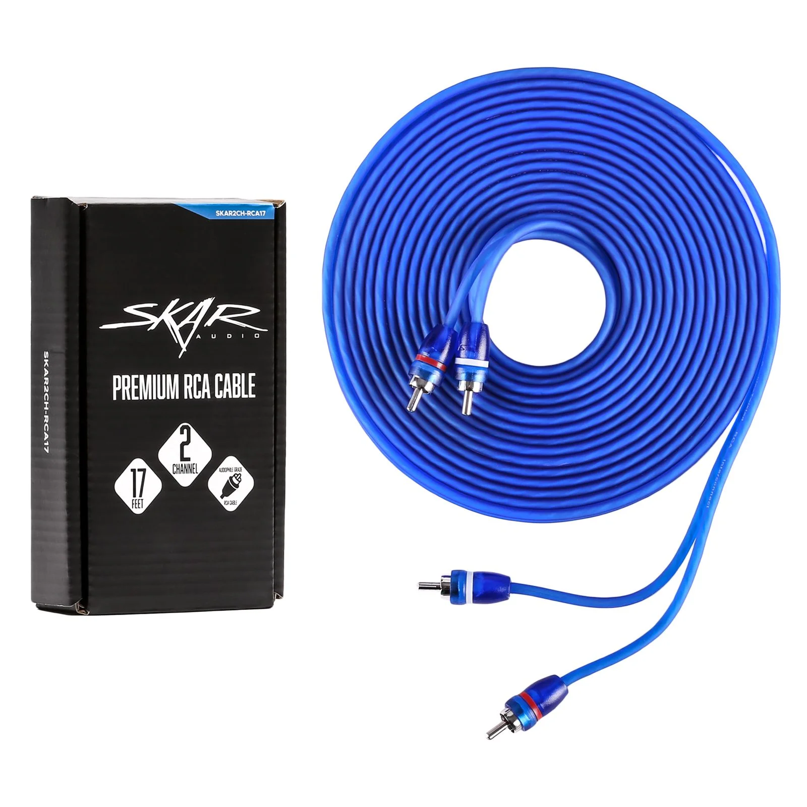 Skar Audio SKAR2CH-RCA17 | 17 Ft 2-Channel Twisted Pair RCA Interconnect Cable