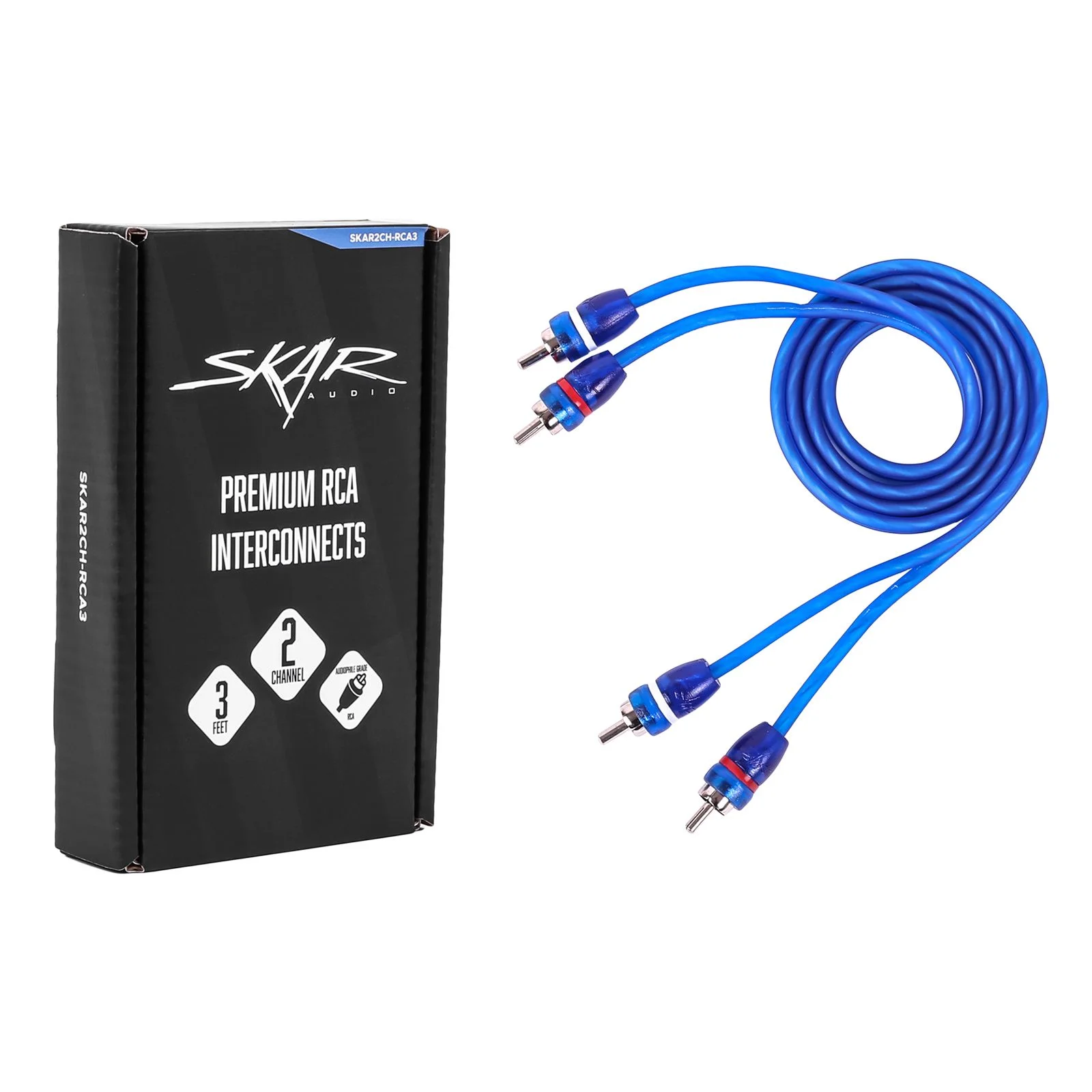 Skar Audio SKAR2CH-RCA3 | 3 Ft 2-Channel Twisted Pair RCA Interconnect Cable