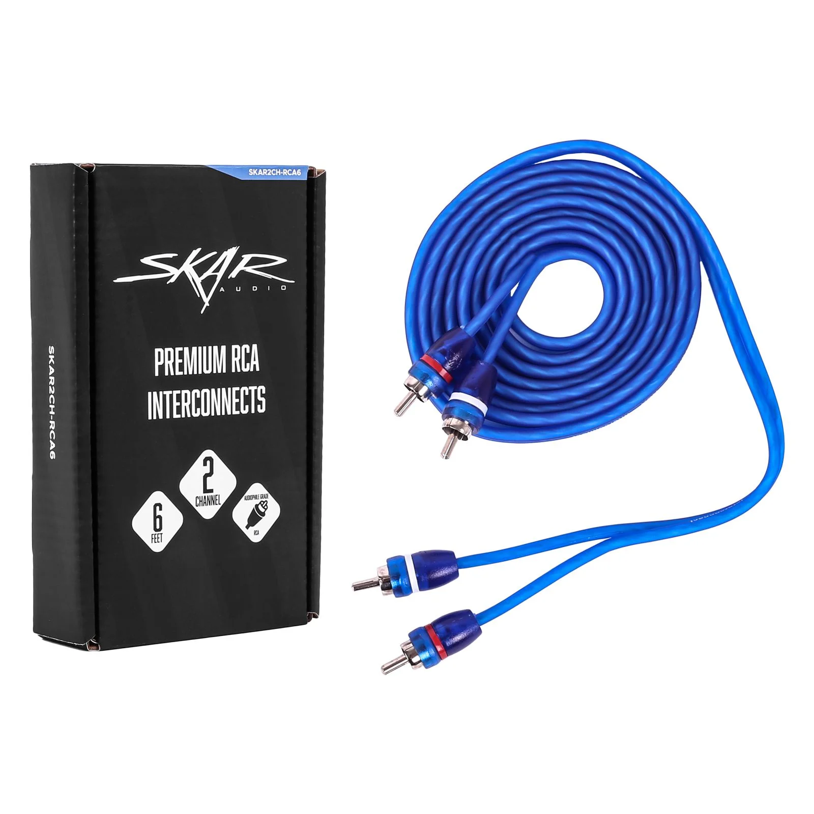 Skar Audio SKAR2CH-RCA6 | 6 Ft 2-Channel Twisted Pair RCA Interconnect Cable