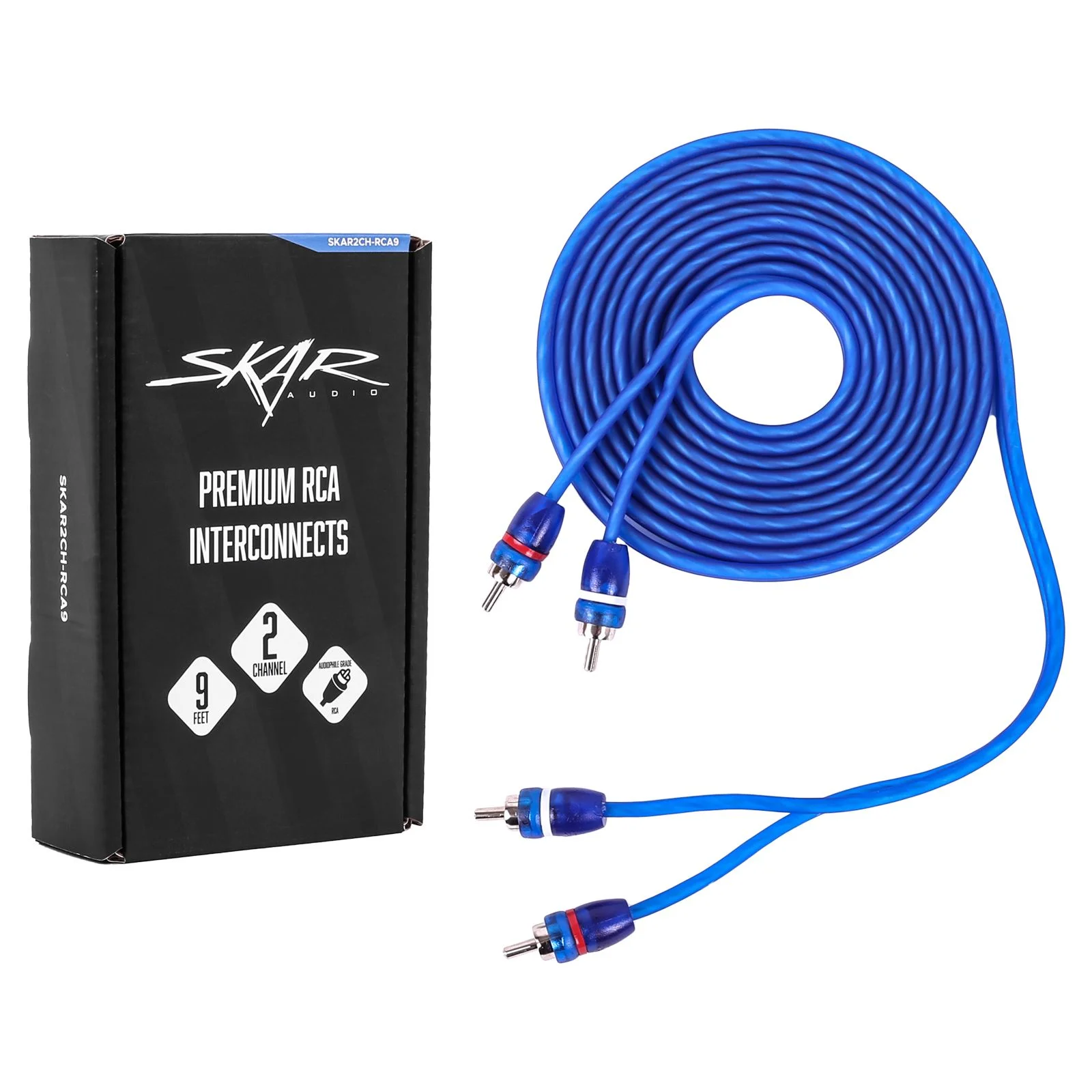 Skar Audio SKAR2CH-RCA9 | 9 Ft 2-Channel Twisted Pair RCA Interconnect Cable
