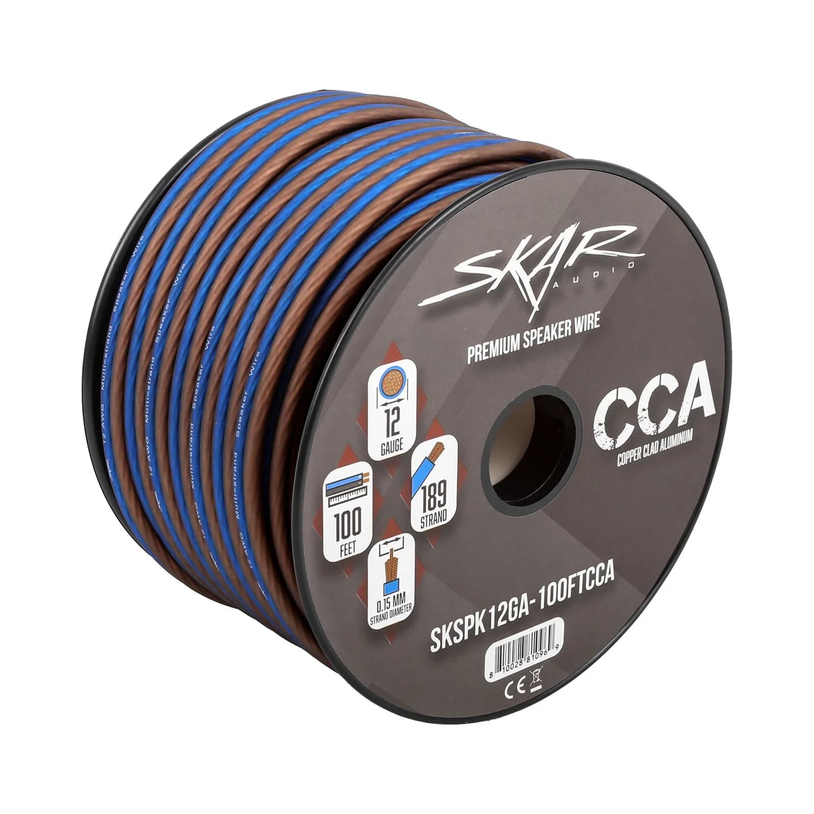 Skar Audio 12-Gauge Performance Series (CCA) Speaker Wire - Blue/Brown