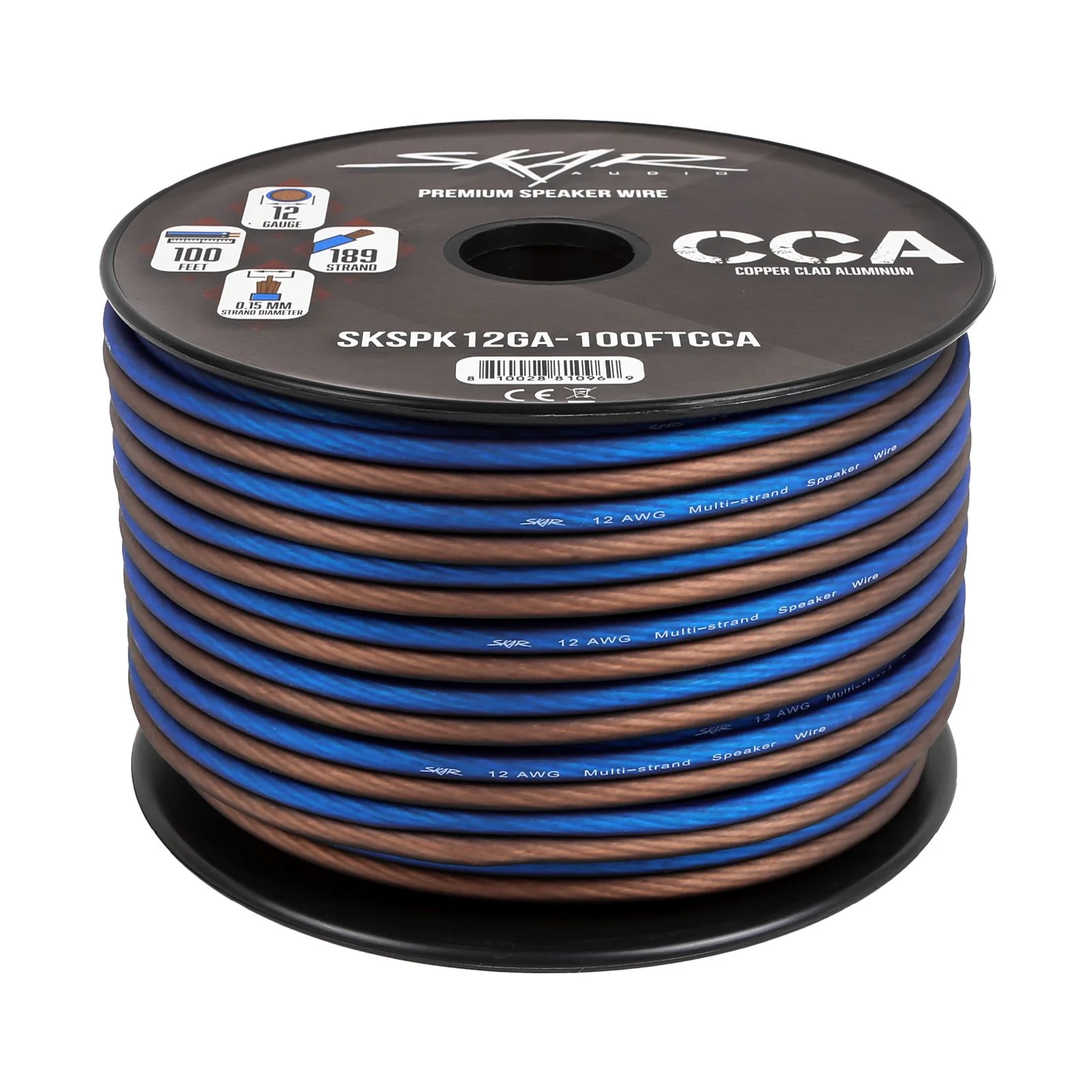 Skar Audio 12-Gauge Performance Series (CCA) Speaker Wire - Blue/Brown